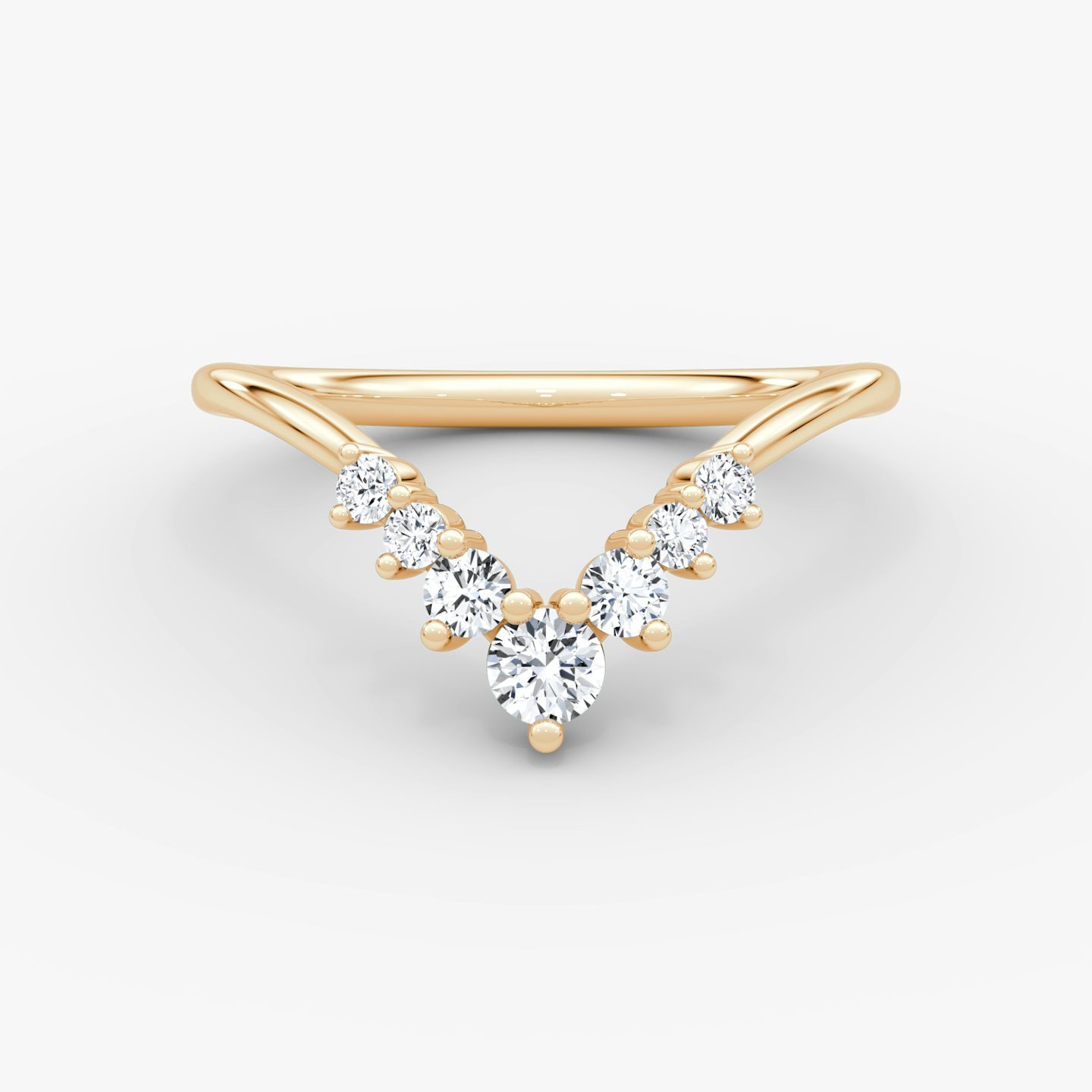 The Dew Drop Crown Band | Round Brilliant | 14k | Rose Gold | bandAccent: Plain