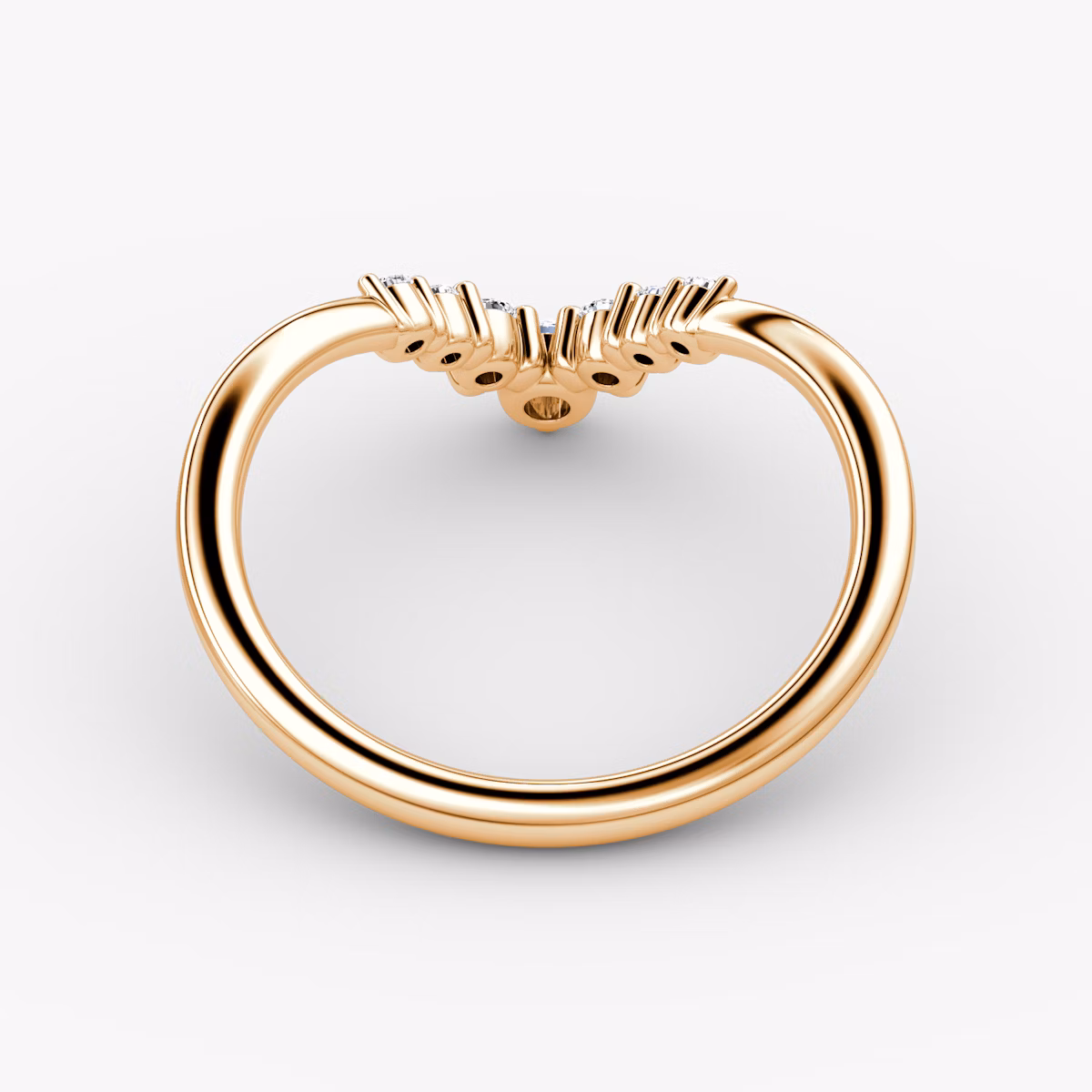 Dew Drop Crown Ehering | Rund | 14k | Roségold | bandAccent: Ohne Pavé-Besatz