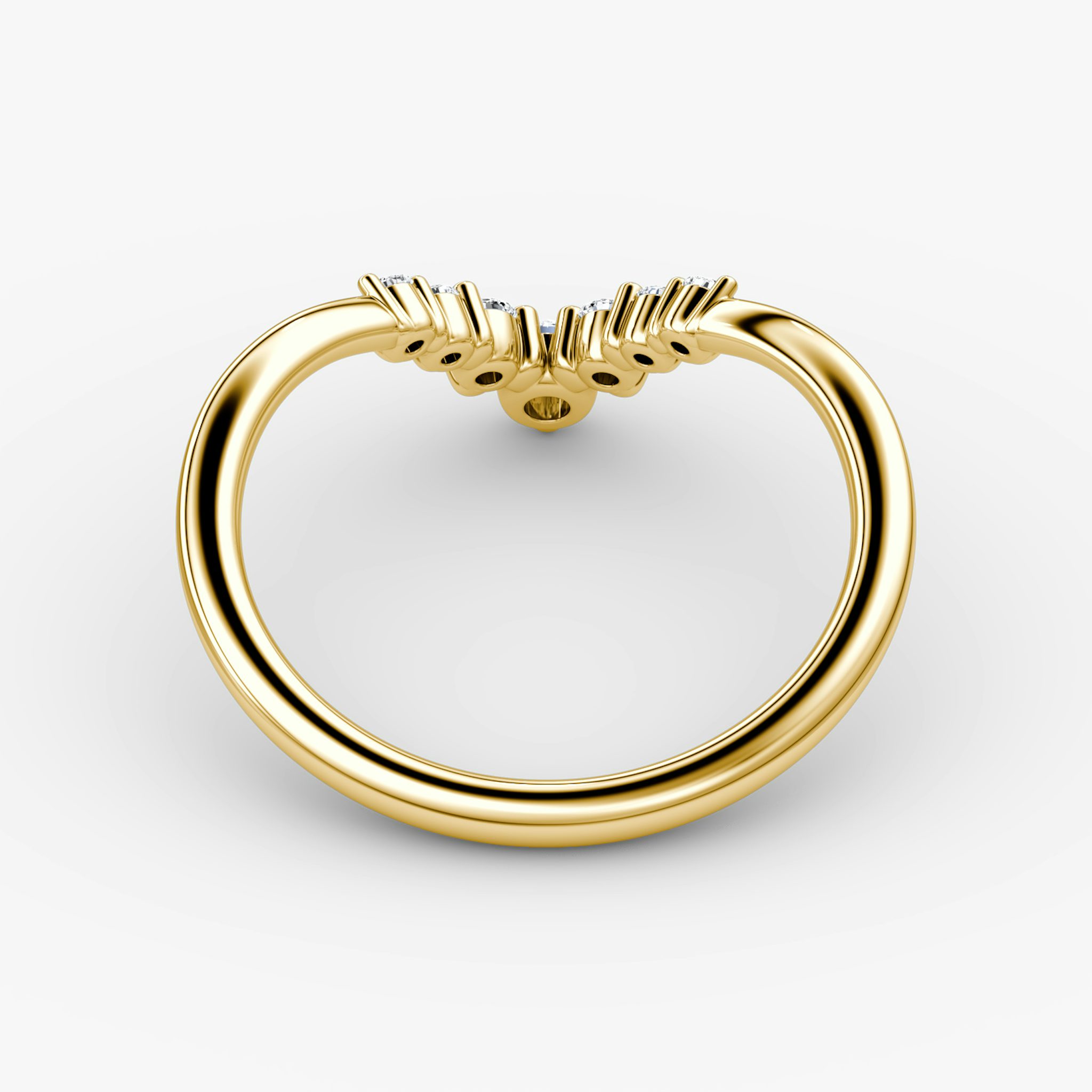 The Dew Drop Crown Band | Round Brilliant | 18k | Yellow Gold | bandAccent: Plain