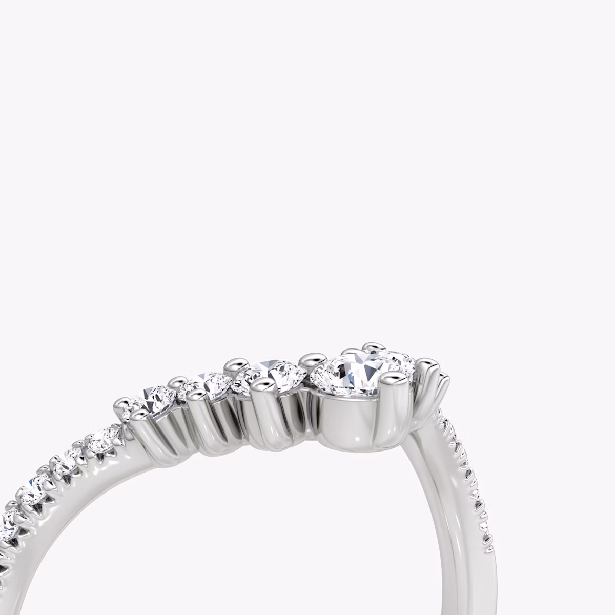 The Dew Drop Crown Band | Round Brilliant | Platinum | bandAccent: Pavé