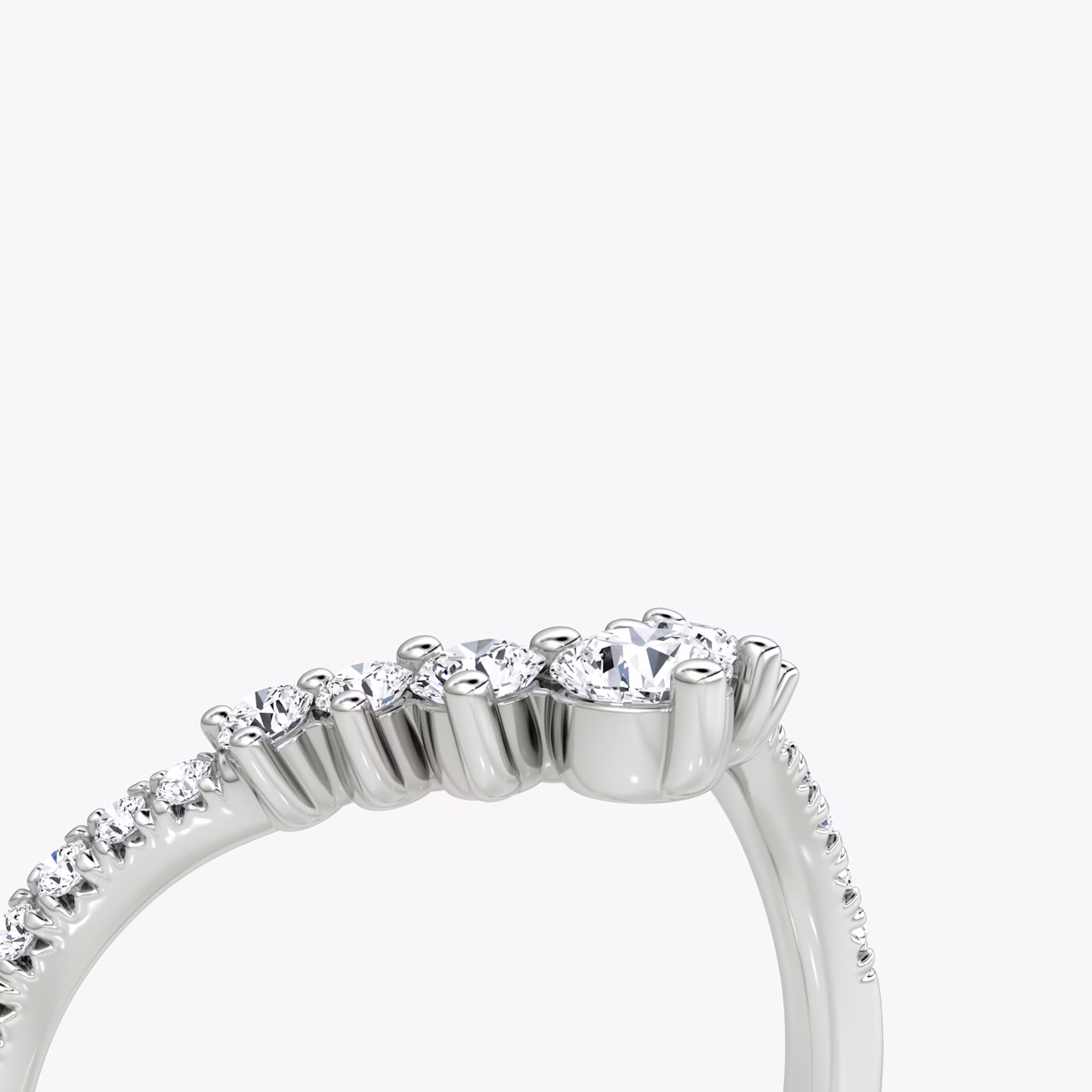 The Dew Drop Crown Band | Round Brilliant | 18k | White Gold | bandAccent: Pavé