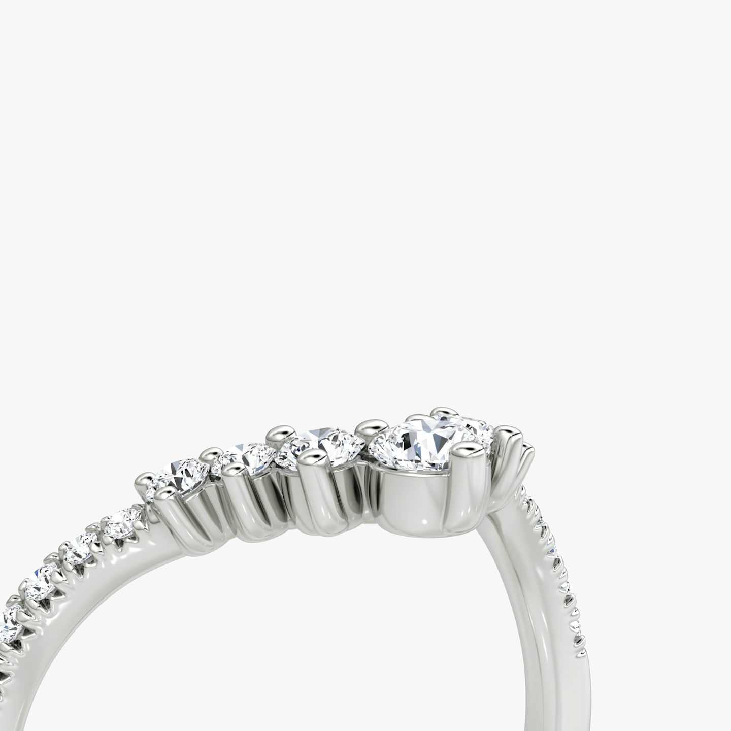 Alianza Dew Drop Crown | Brillante | Platino | bandAccent: Pavé