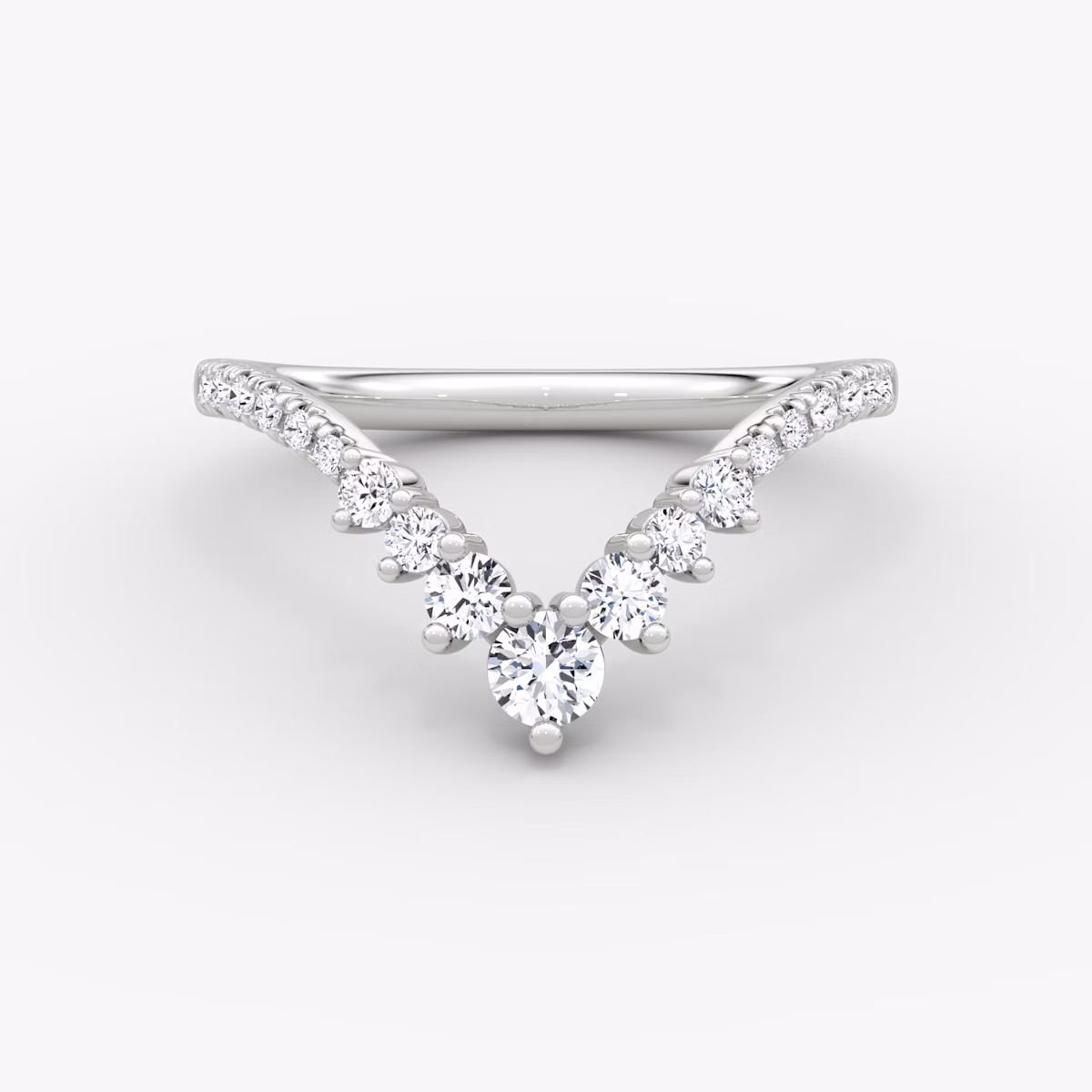 The Dew Drop Crown Band | Round Brilliant | Platinum | bandAccent: Pavé