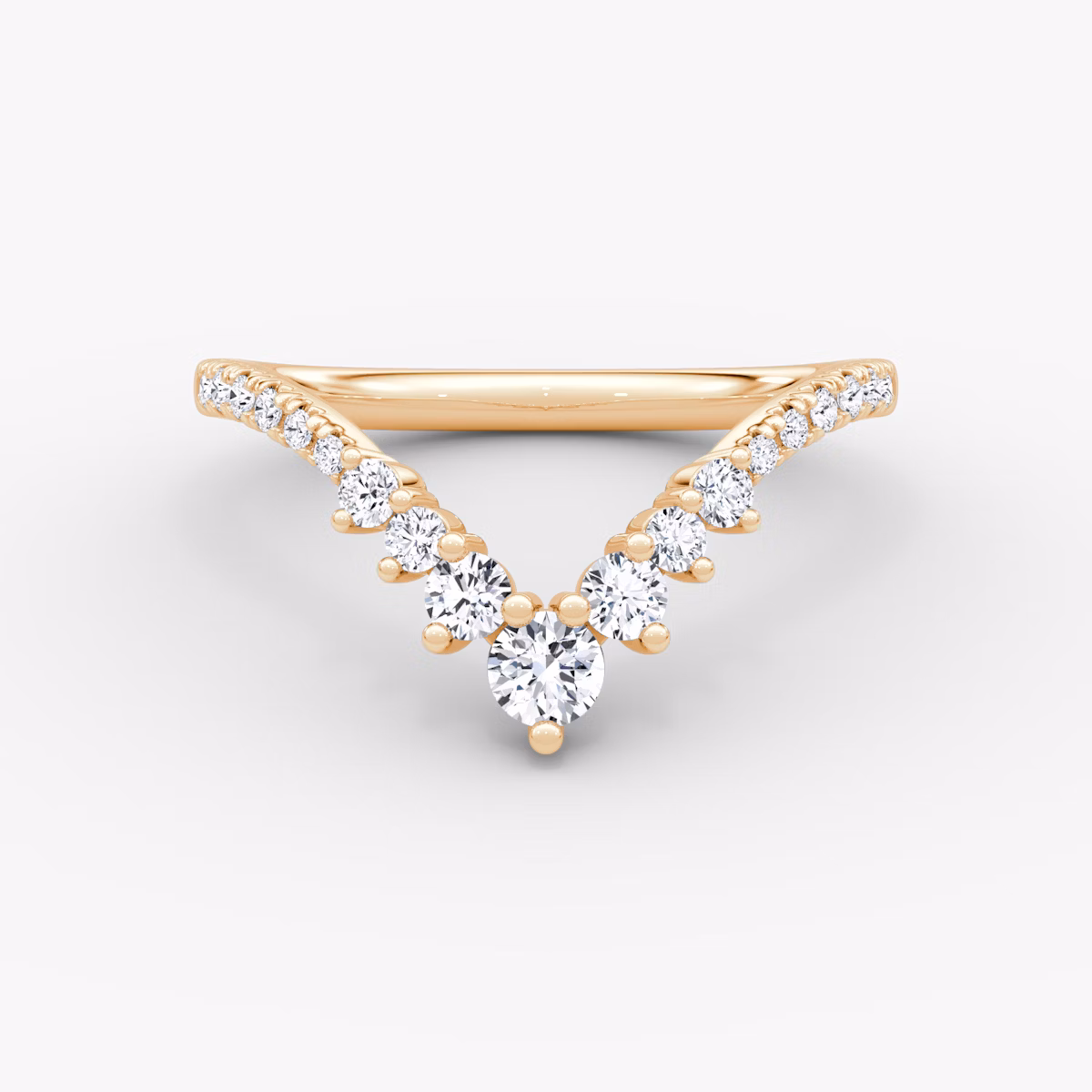 dew drop crown band pave rose gold