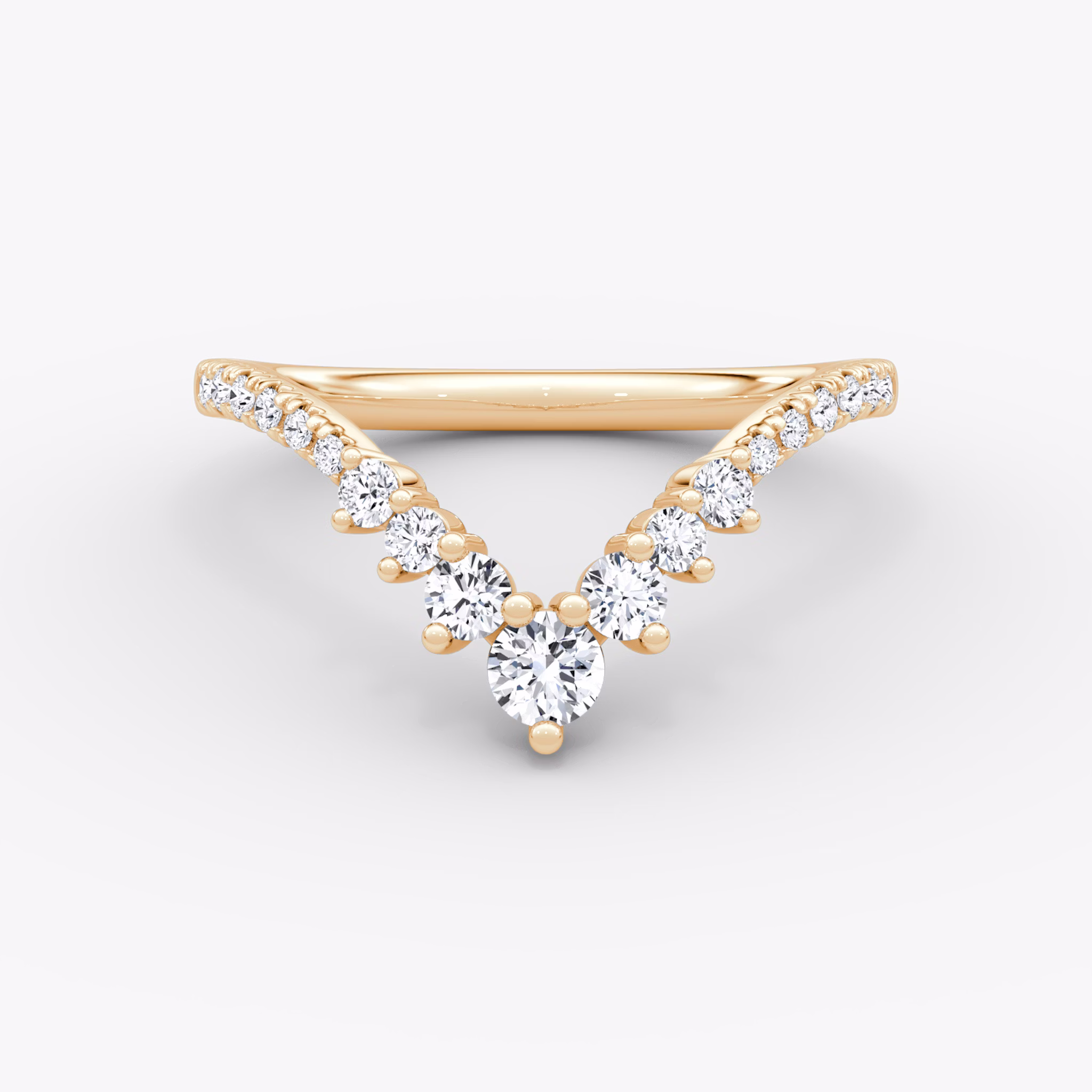 dew drop crown band pave rose gold