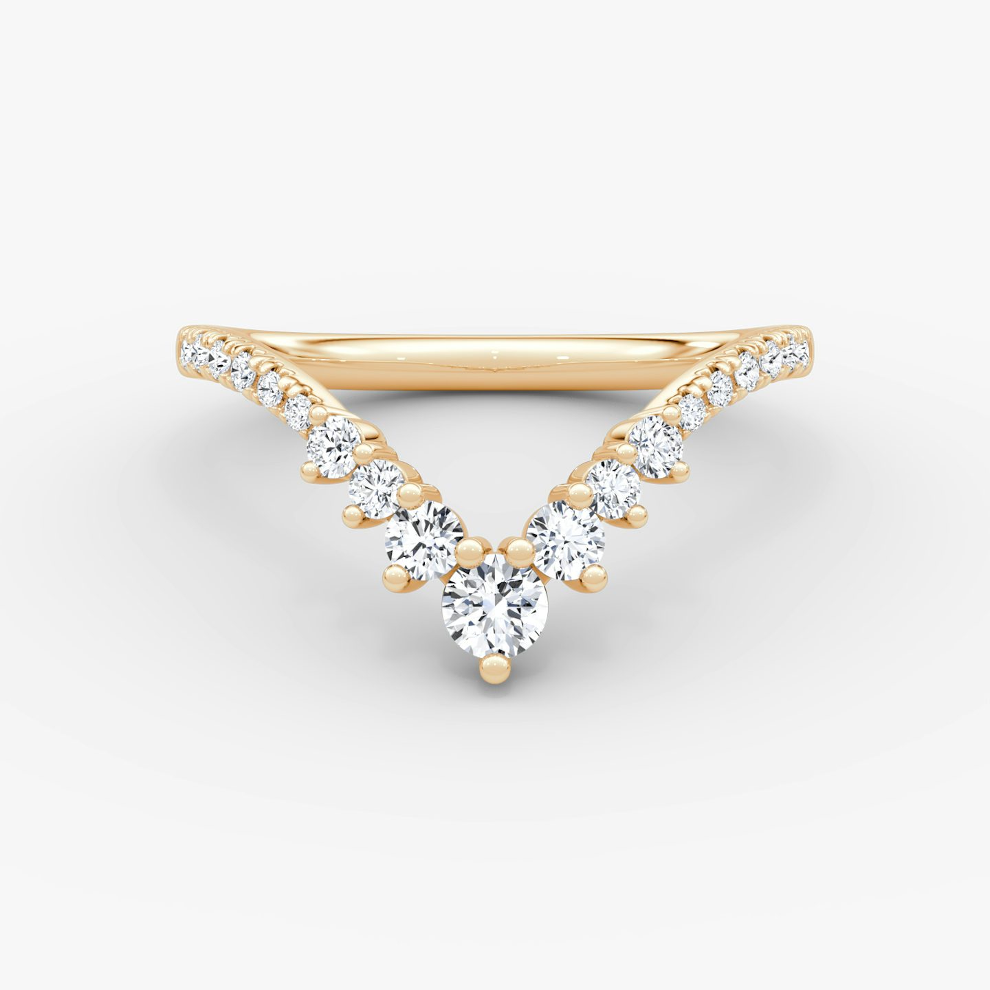 dew drop crown band pave rose gold