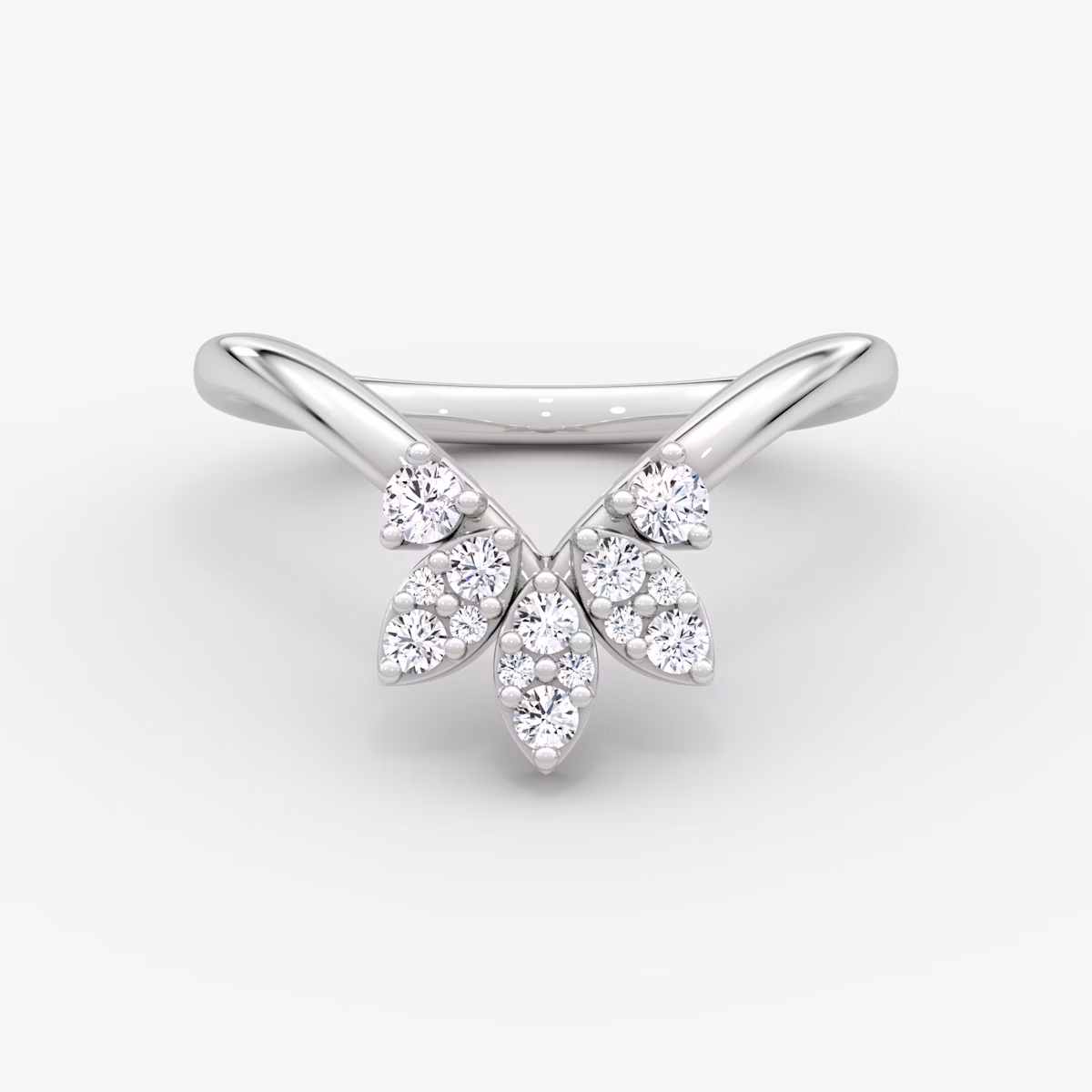The Petal Crown Band | Round Brilliant | Platinum | bandAccent: Plain