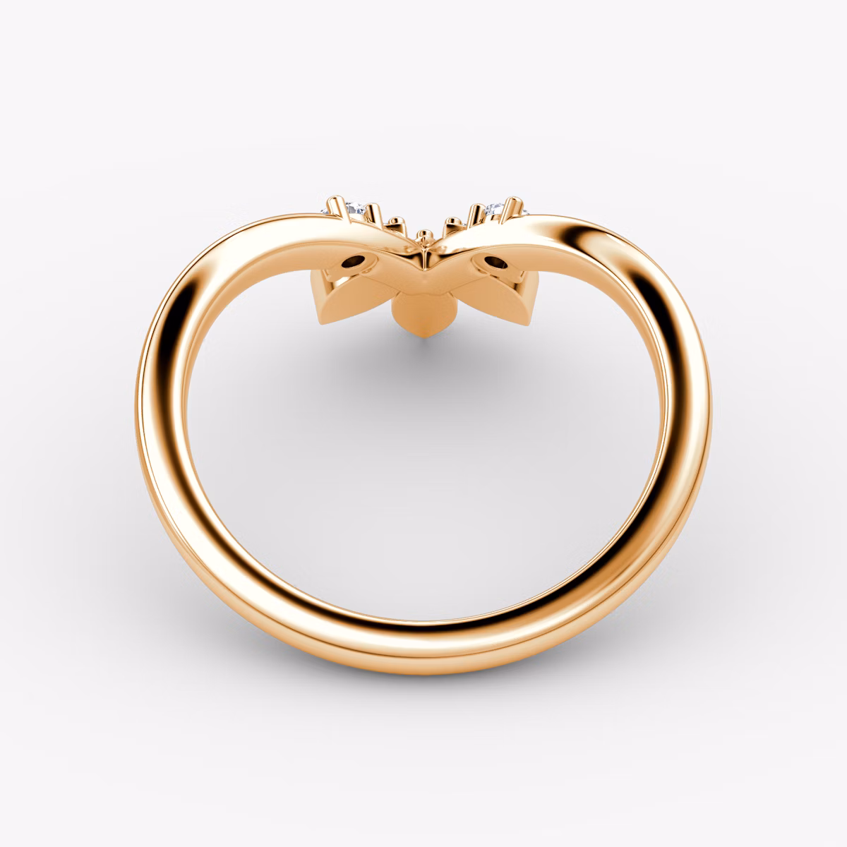 The Petal Crown Band | Round Brilliant | 14k | Rose Gold | bandAccent: Plain