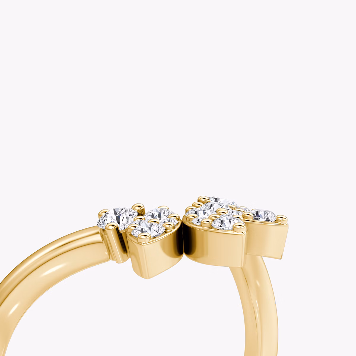 The Petal Crown Band | Round Brilliant | 18k | Yellow Gold | bandAccent: Plain