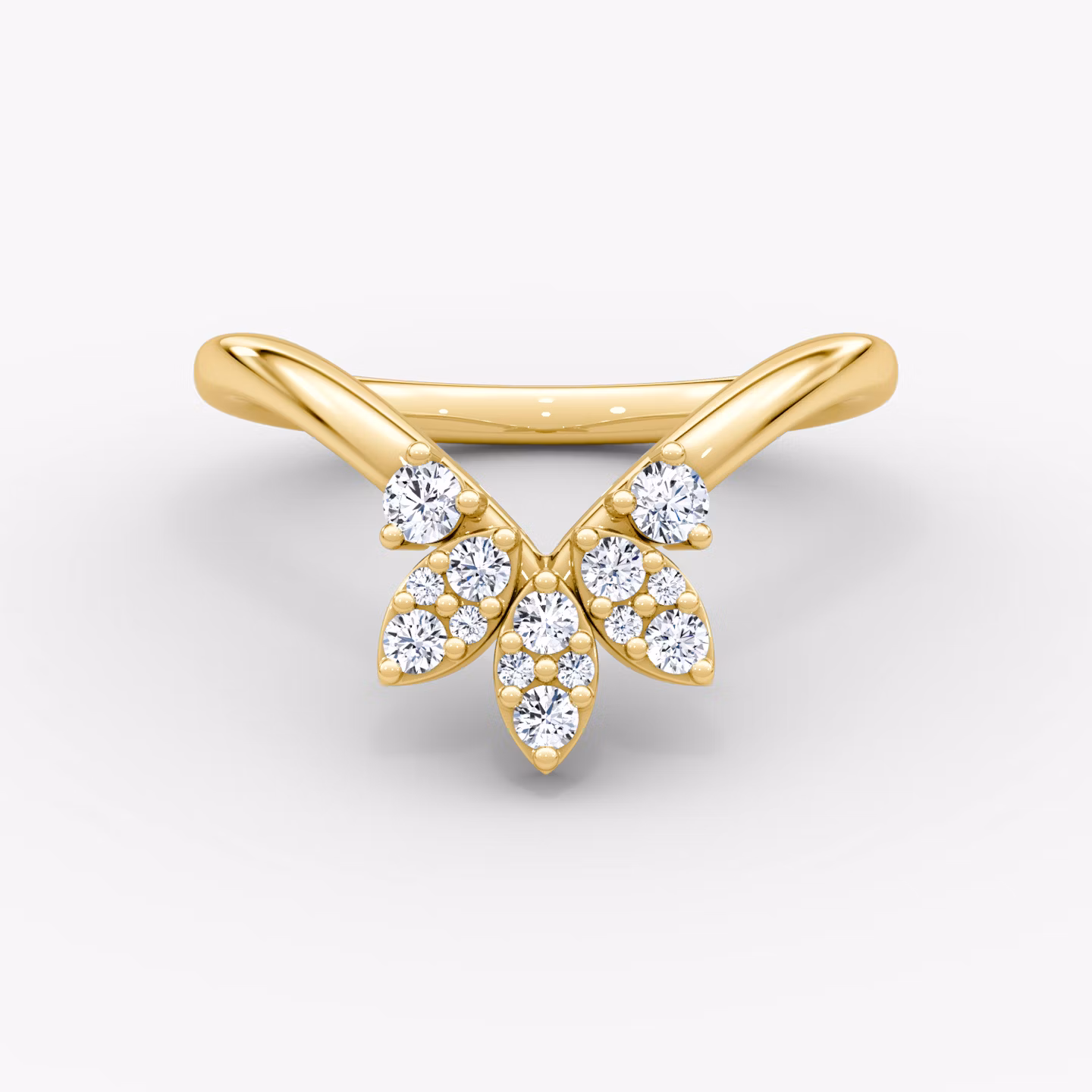 The Petal Crown Band Round Brilliant | Yellow Gold