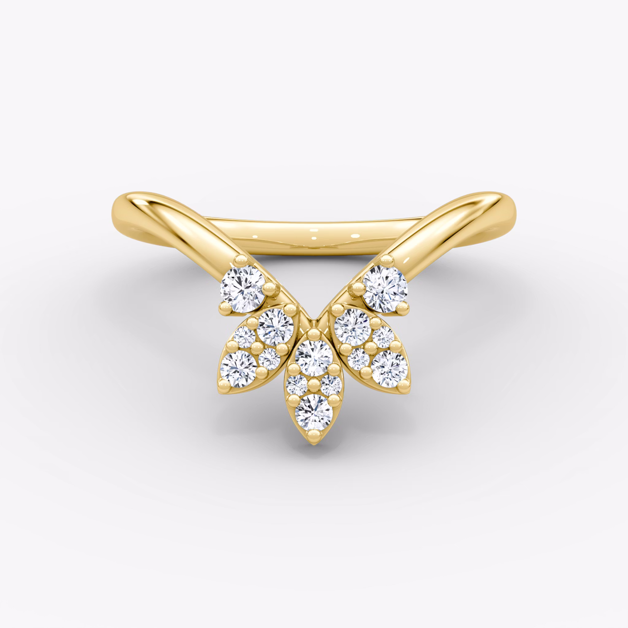 Petal Crown Ehering Rund | Yellow Gold