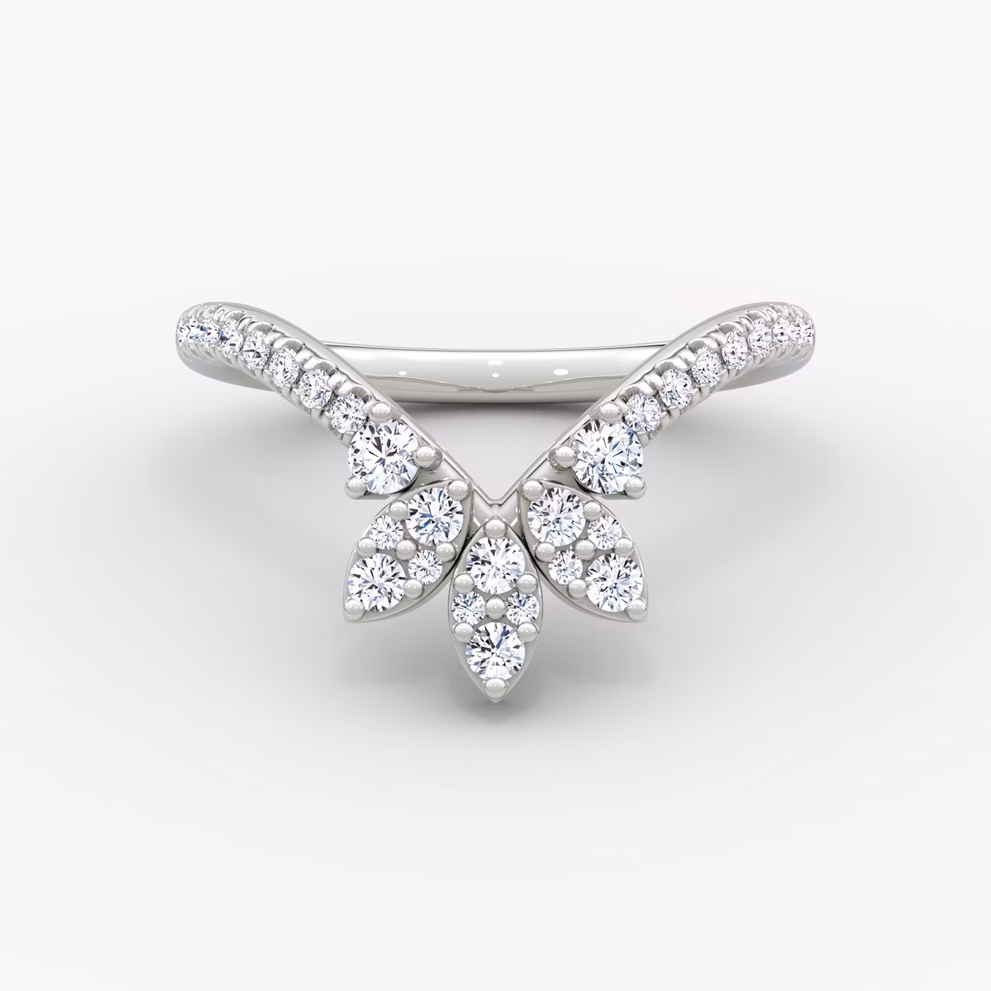 The Petal Crown Band Round Brilliant | Platinum