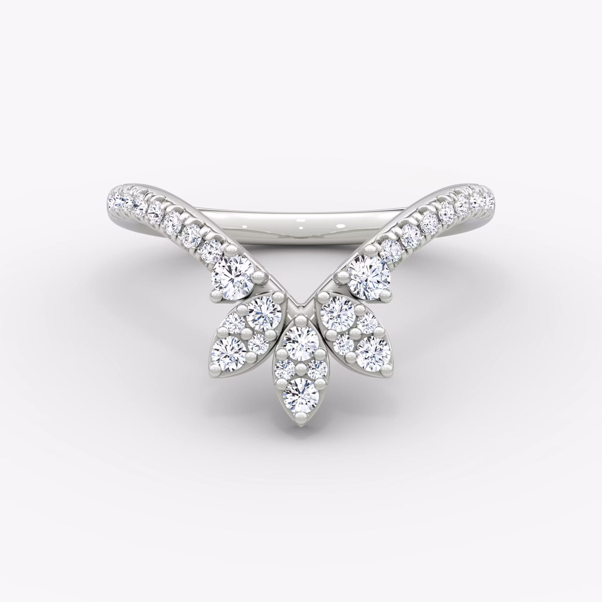The Petal Crown Band Round Brilliant | Platinum