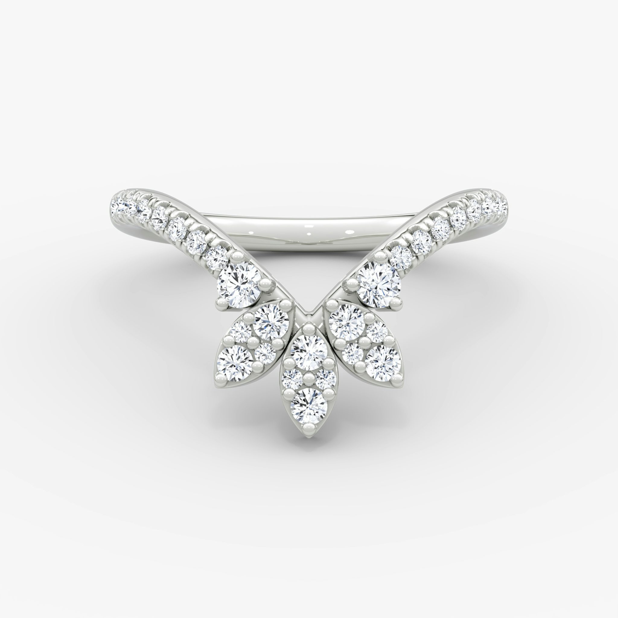 The Petal Crown Band | Brillante | Platino | bandAccent: Pavé
