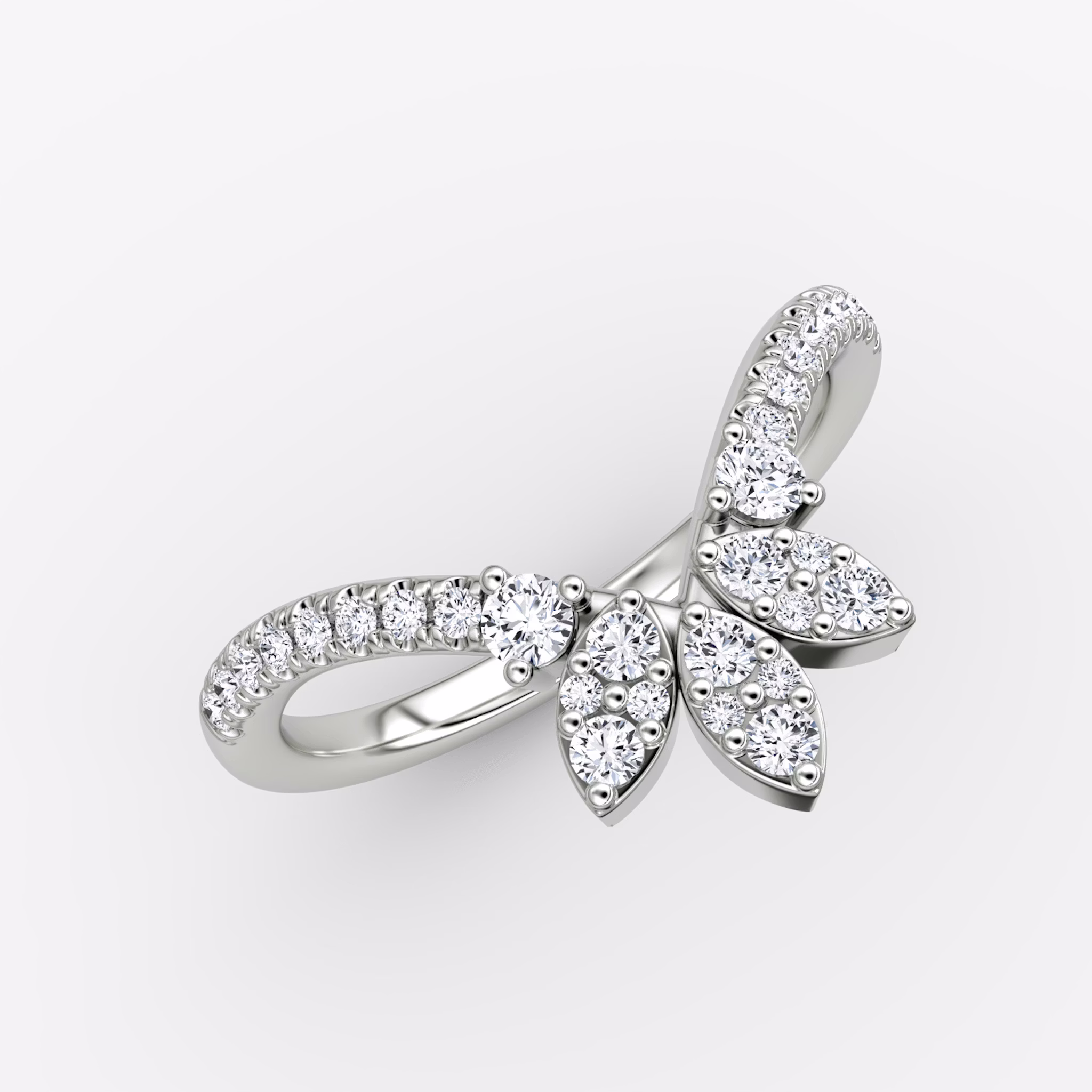 The Petal Crown Band | Brillante | Platino | bandAccent: Pavé
