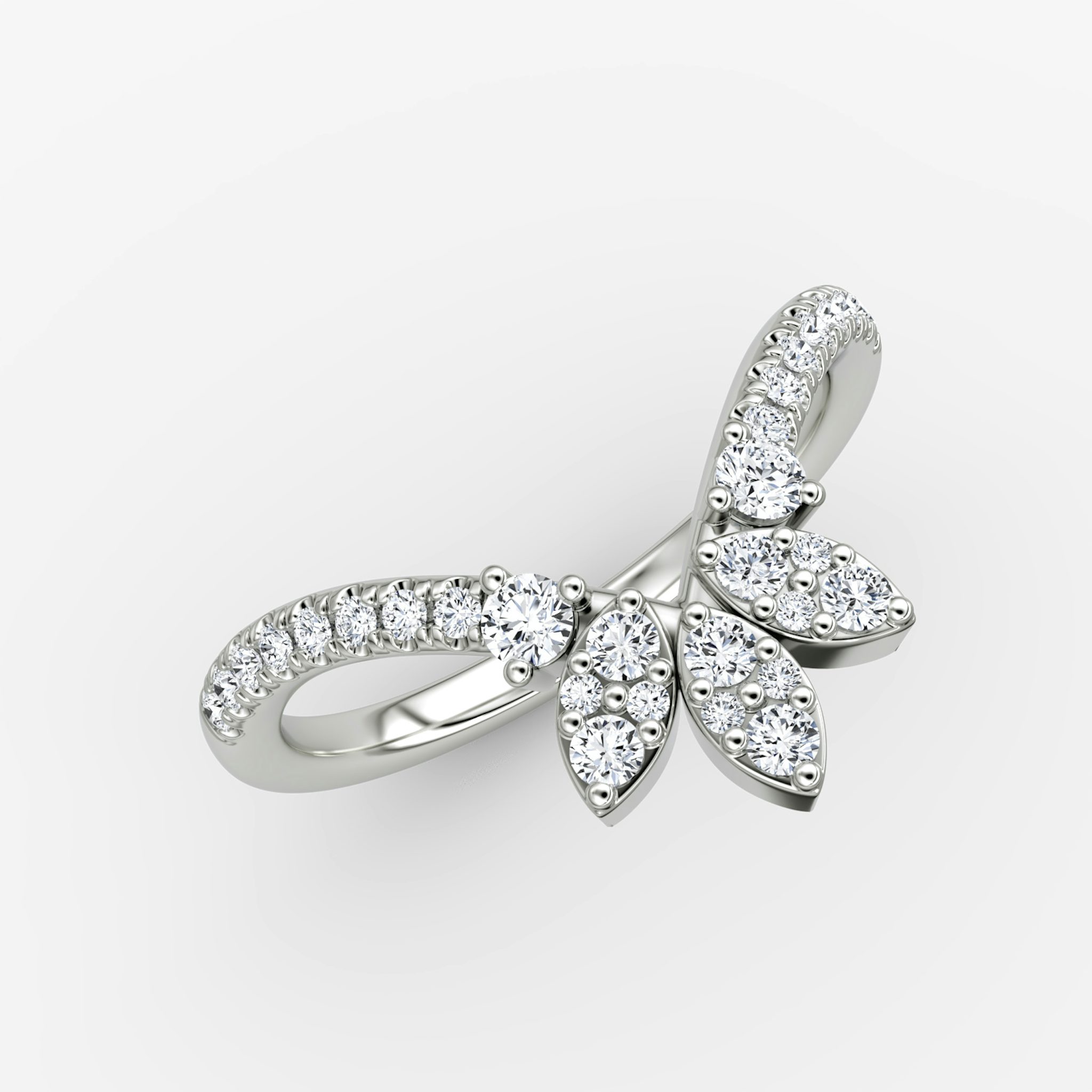 The Petal Crown Band | Brillante | Platino | bandAccent: Pavé