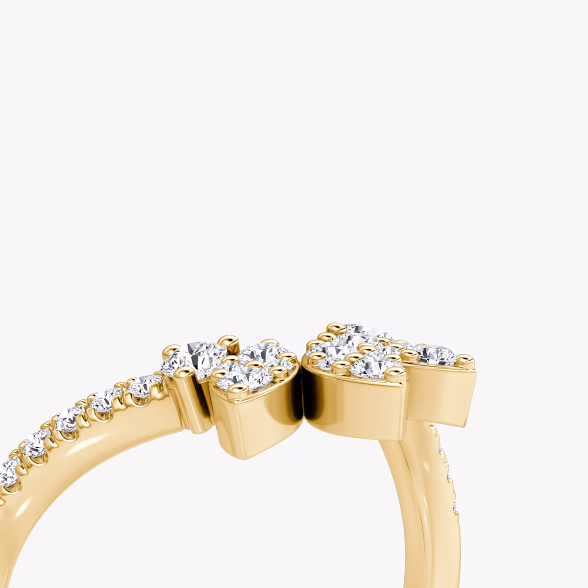 The Petal Crown Band | Round Brilliant | 18k | Yellow Gold | bandAccent: Pavé