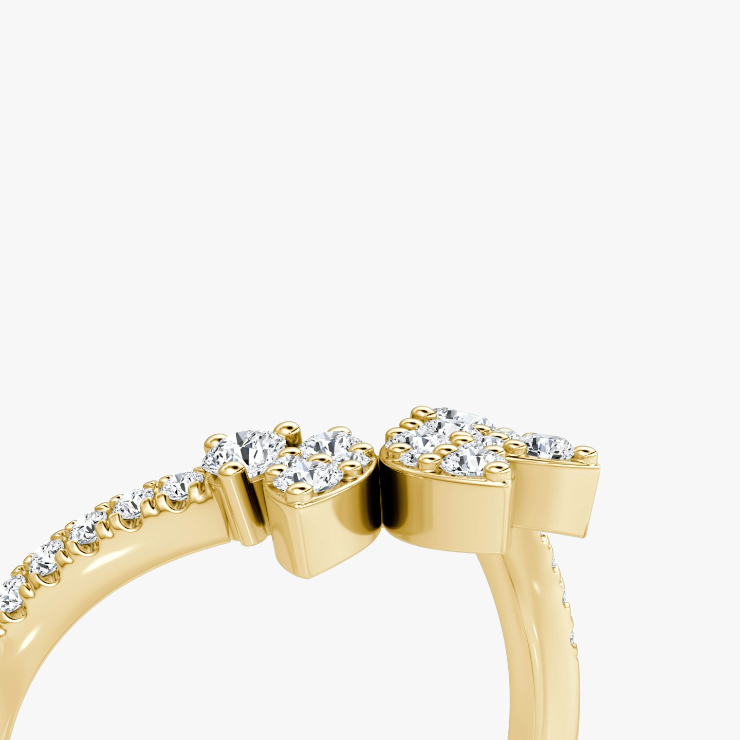 The Petal Crown Band | Round Brilliant | 18k | Yellow Gold | bandAccent: Pavé