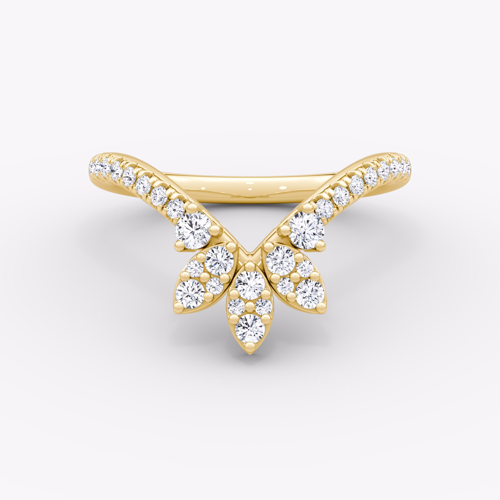 The Petal Crown Band | Brillante | 18k | Oro amarillo | bandAccent: Pavé