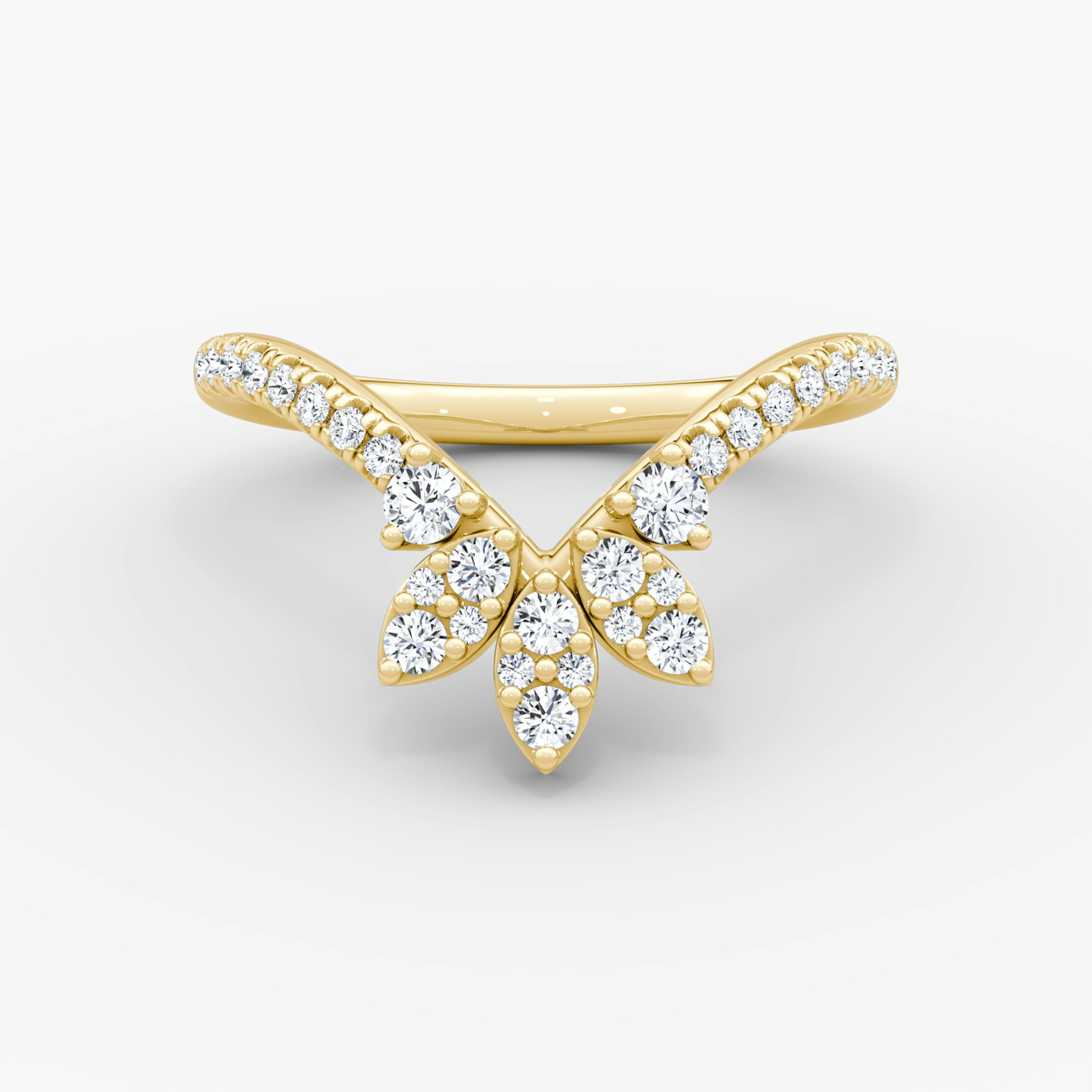 The Petal Crown Band | Brillante | 18k | Oro amarillo | bandAccent: Pavé