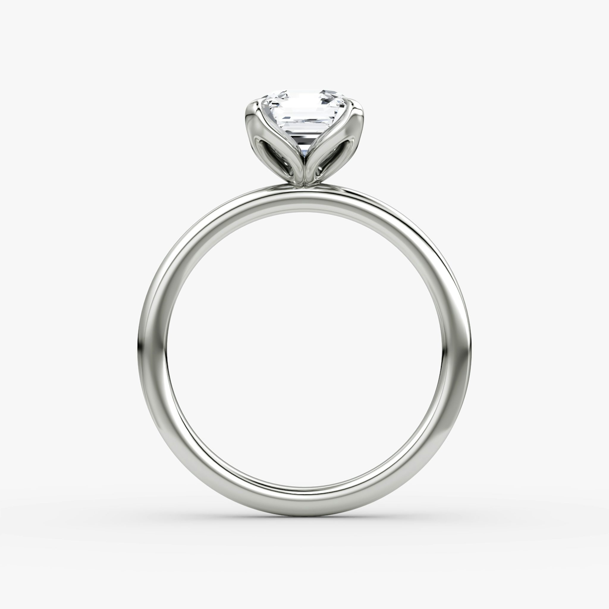 The Classic Petal | Asscher | 18k | White Gold | bandAccent: Plain | diamondOrientation: vertical | caratWeight: other