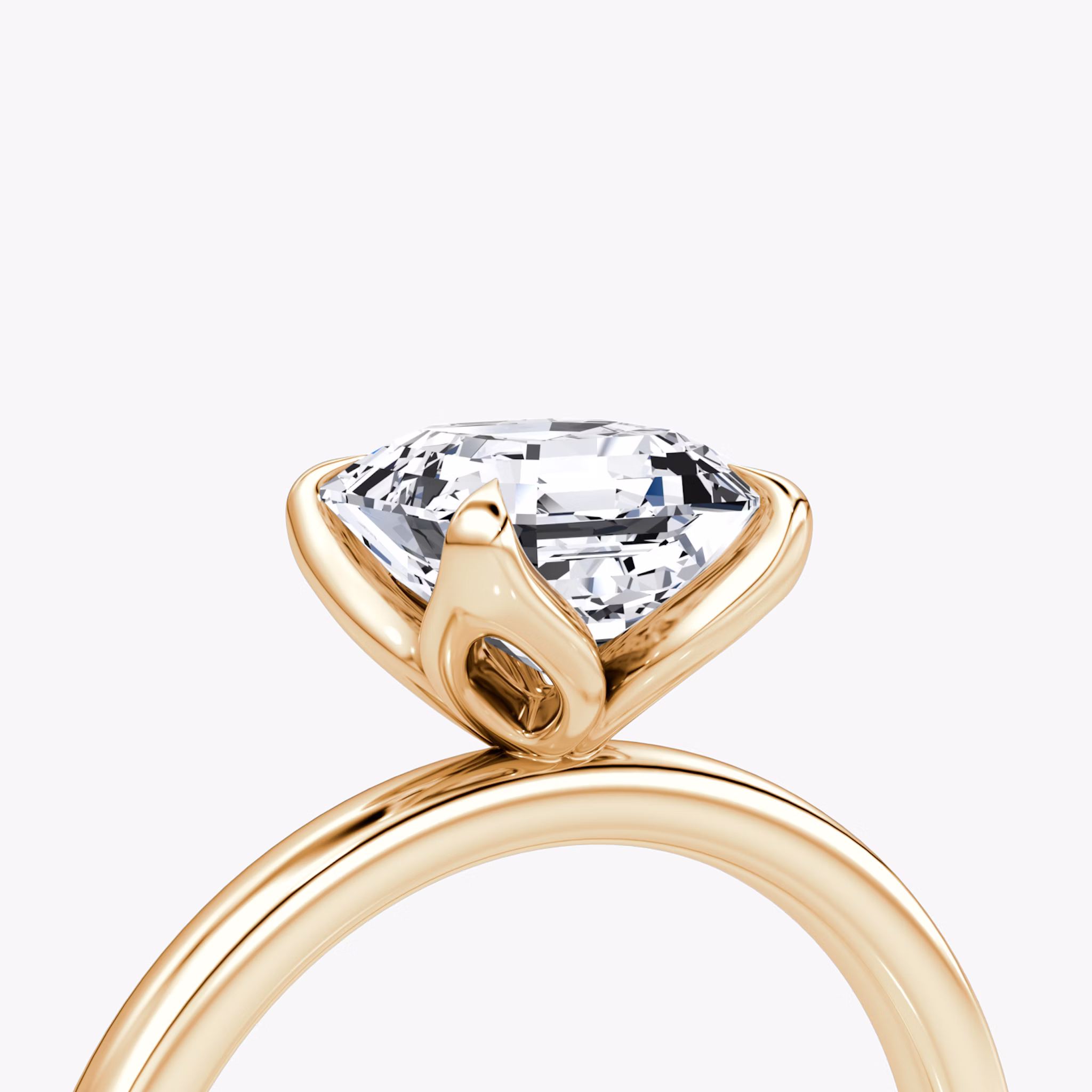 The Classic Petal | Asscher | 14k | Rose Gold | bandAccent: Plain | diamondOrientation: vertical | caratWeight: other