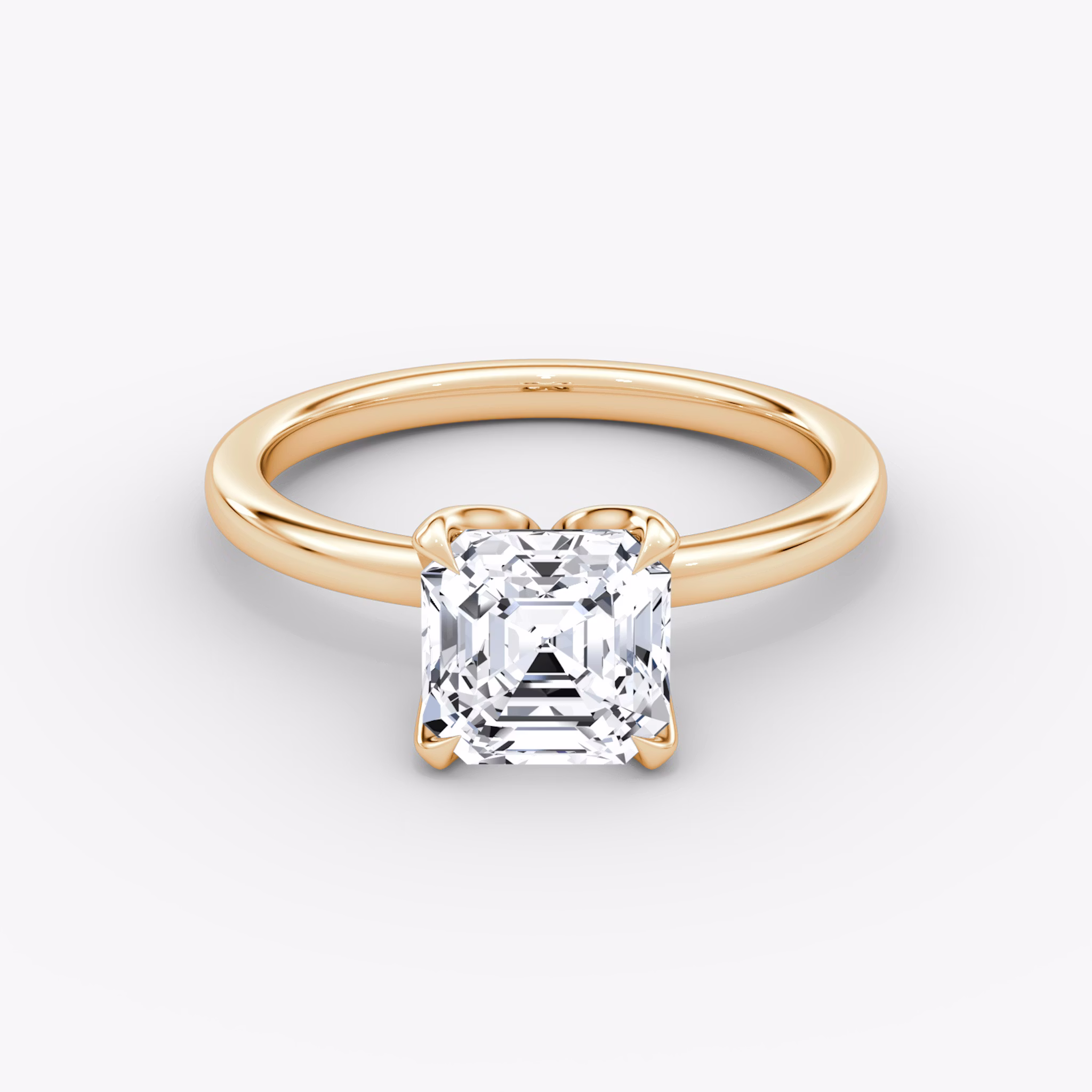 The Classic Petal | Asscher | 14k | Rose Gold | bandAccent: Plain | diamondOrientation: vertical | caratWeight: other