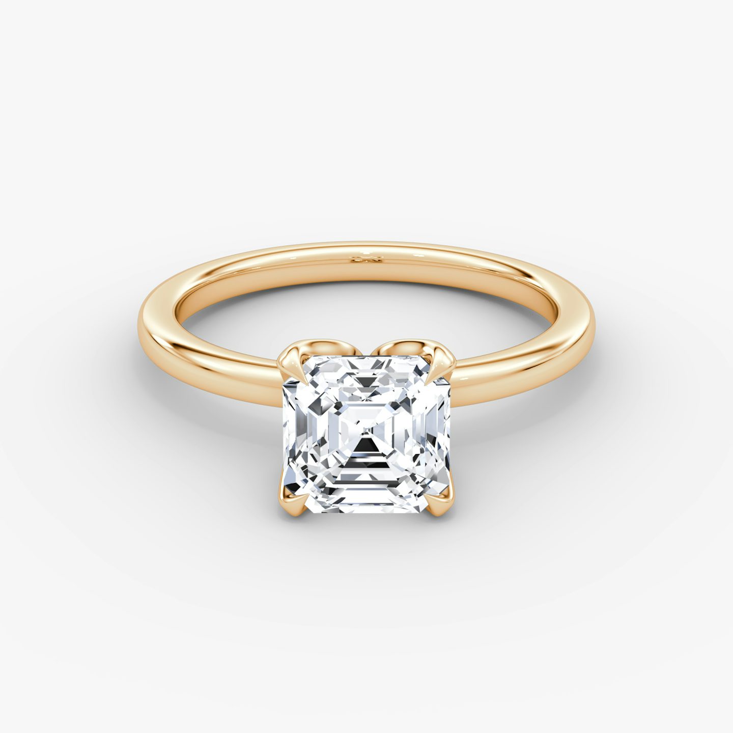 The Classic Petal | Asscher | 14k | Rose Gold | bandAccent: Plain | diamondOrientation: vertical | caratWeight: other