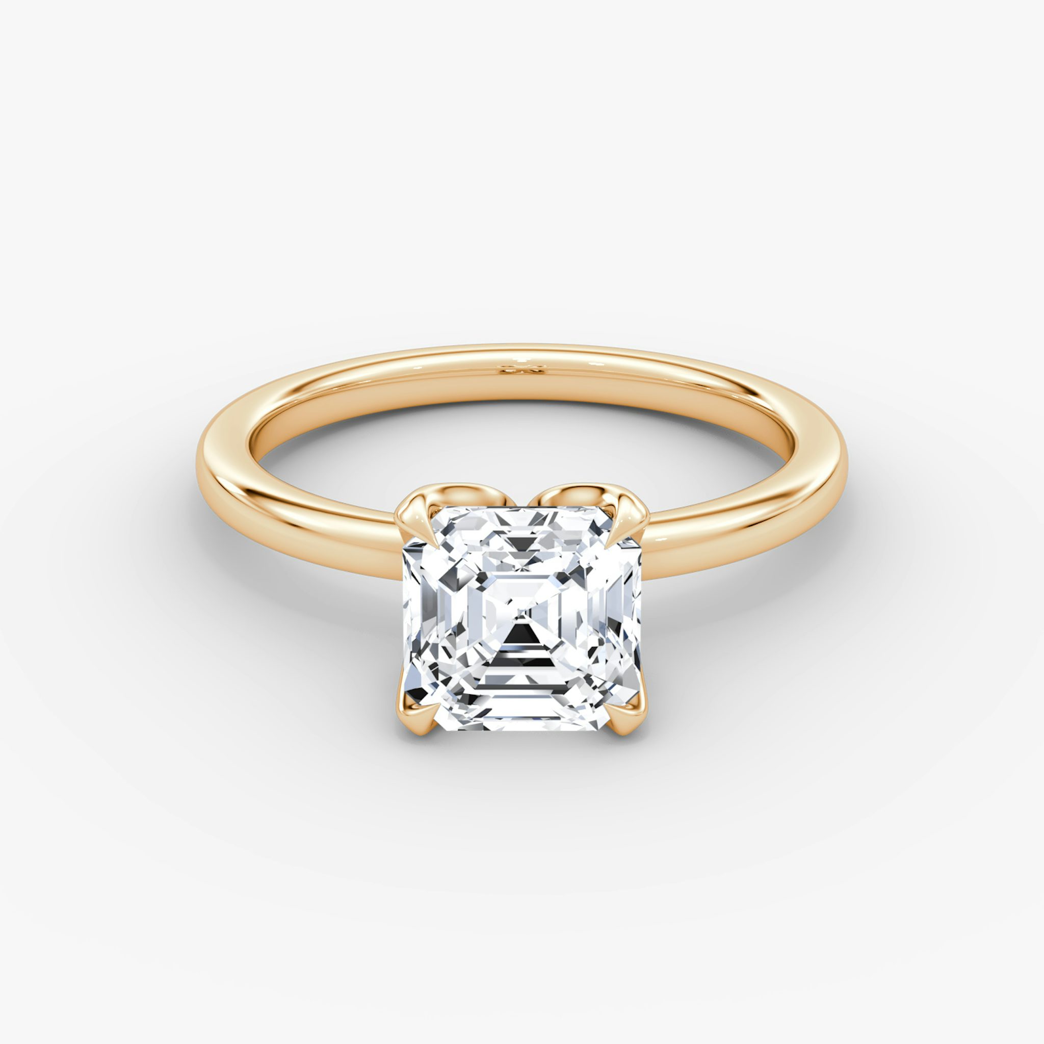 The Classic Petal | Asscher | 14k | Rose Gold | bandAccent: Plain | diamondOrientation: vertical | caratWeight: other