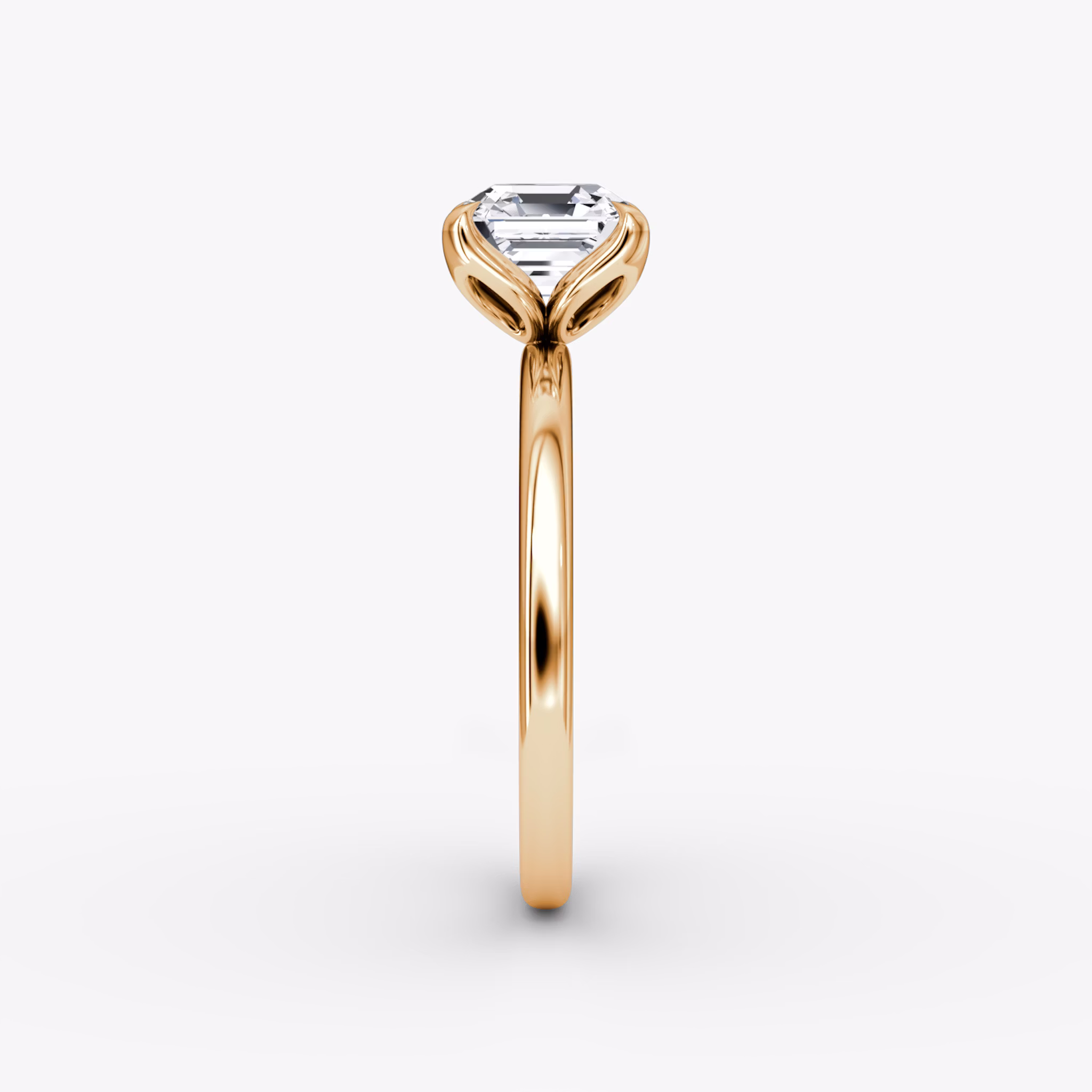 The Classic Petal | Asscher | 14k | Rose Gold | bandAccent: Plain | diamondOrientation: vertical | caratWeight: other