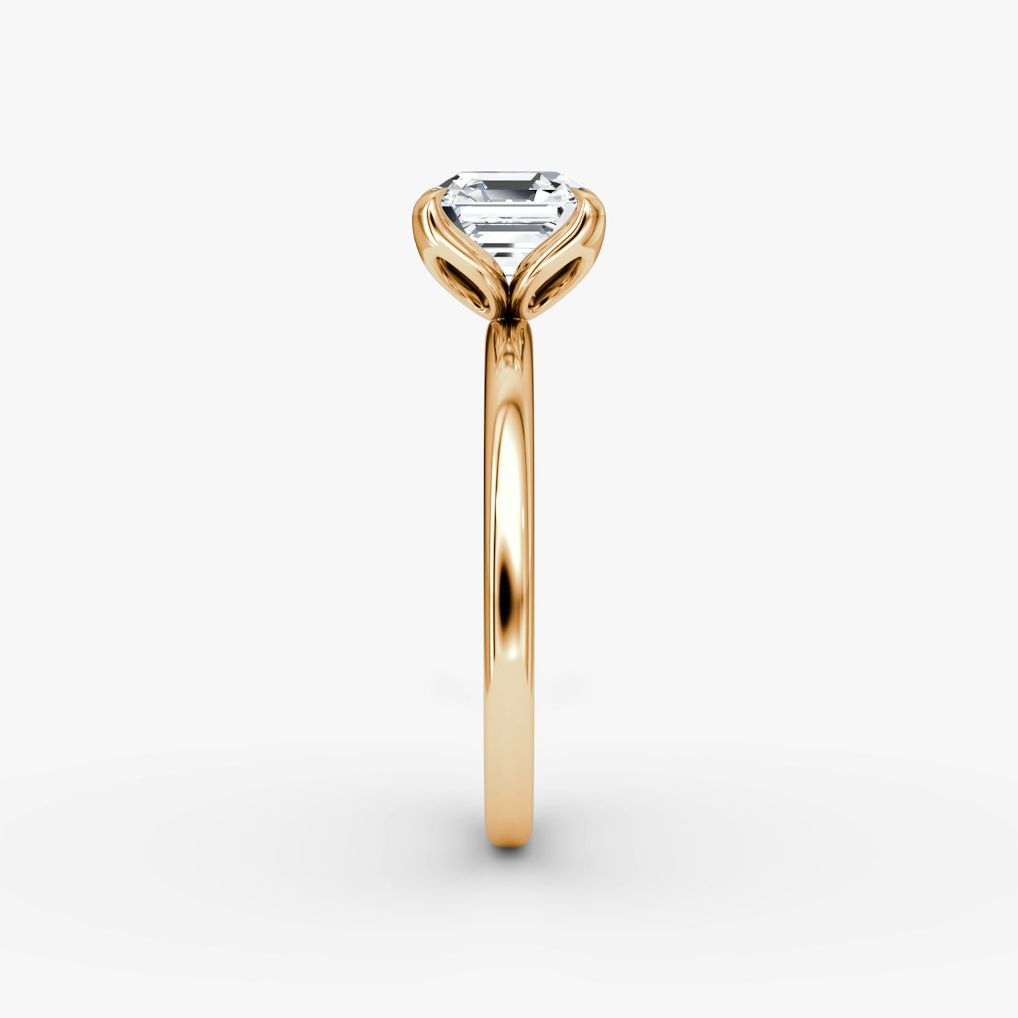 The Classic Petal | Asscher | 14k | Rose Gold | bandAccent: Plain | diamondOrientation: vertical | caratWeight: other