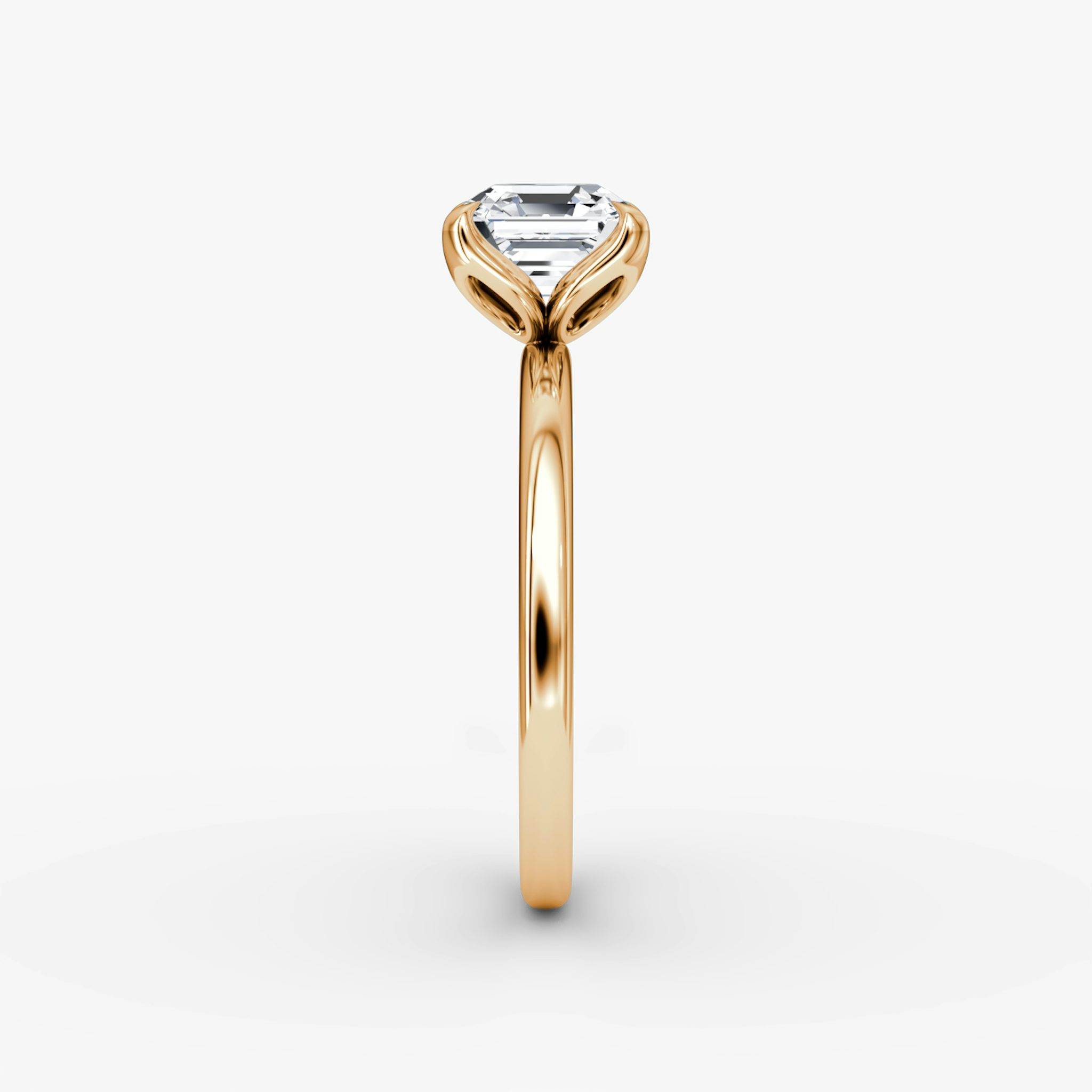 The Classic Petal | Asscher | 14k | Rose Gold | bandAccent: Plain | diamondOrientation: vertical | caratWeight: other