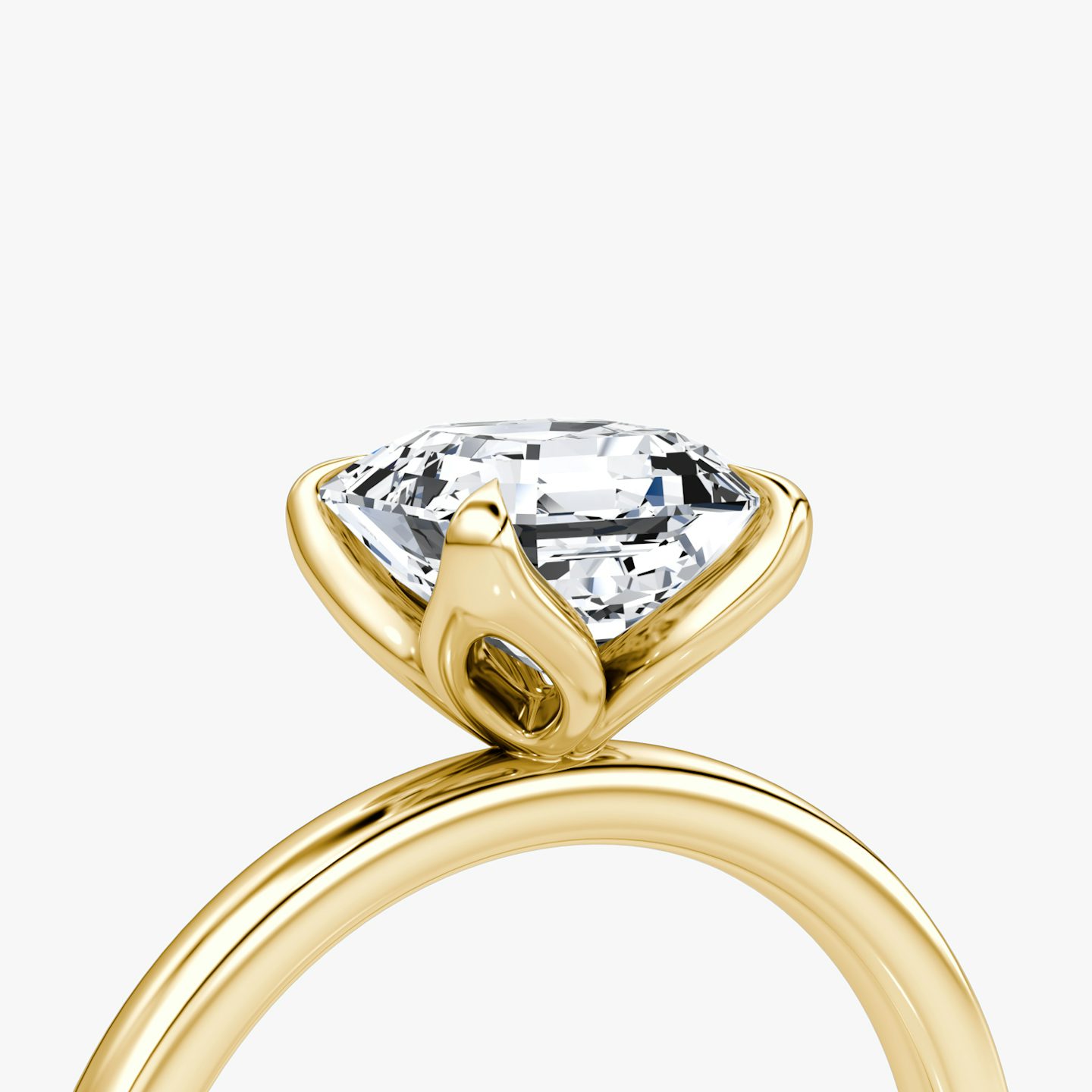 The Classic Petal | Asscher | 18k | Yellow Gold | bandAccent: Plain | diamondOrientation: vertical | caratWeight: other