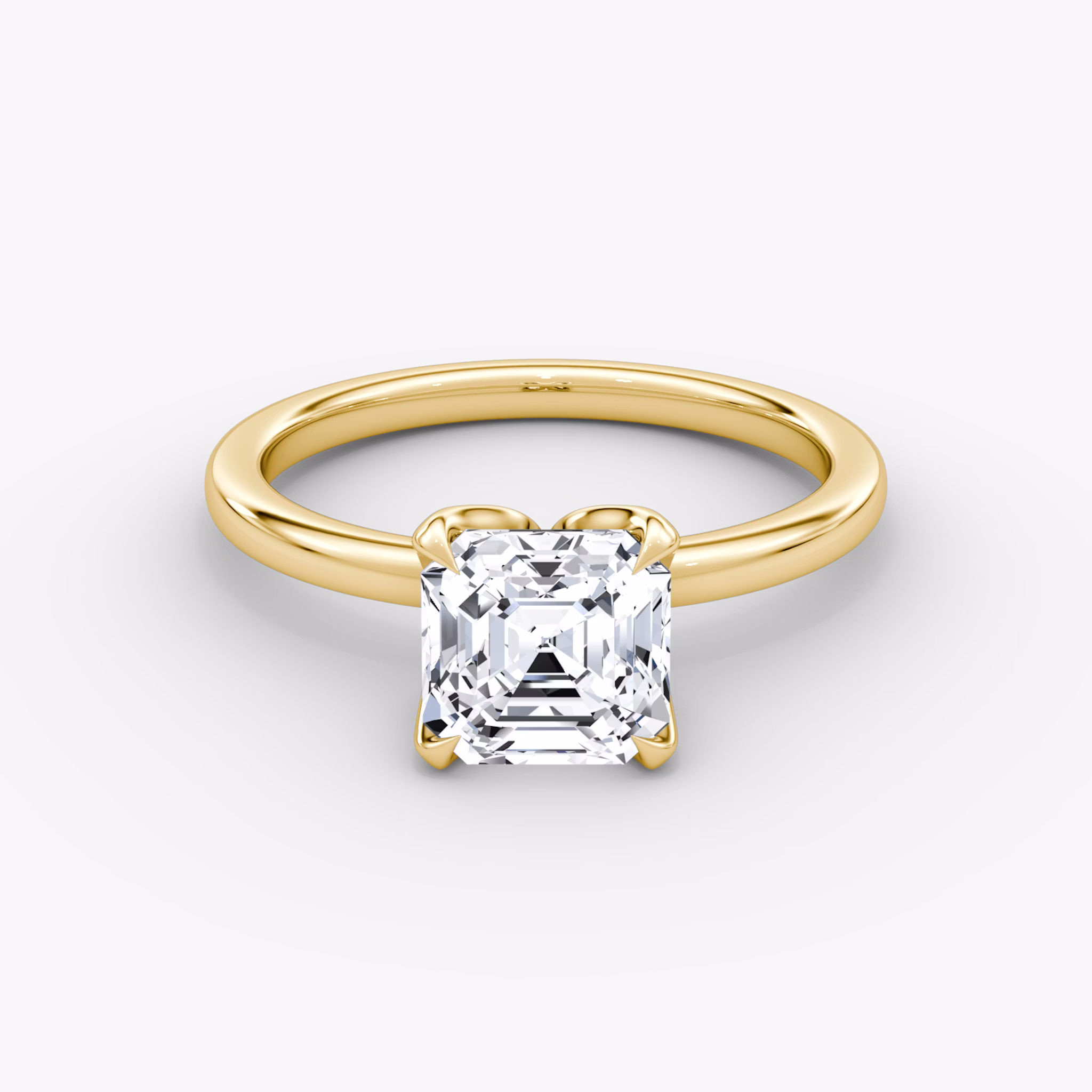 The Classic Petal | Asscher | 18k | Yellow Gold | bandAccent: Plain | diamondOrientation: vertical | caratWeight: other