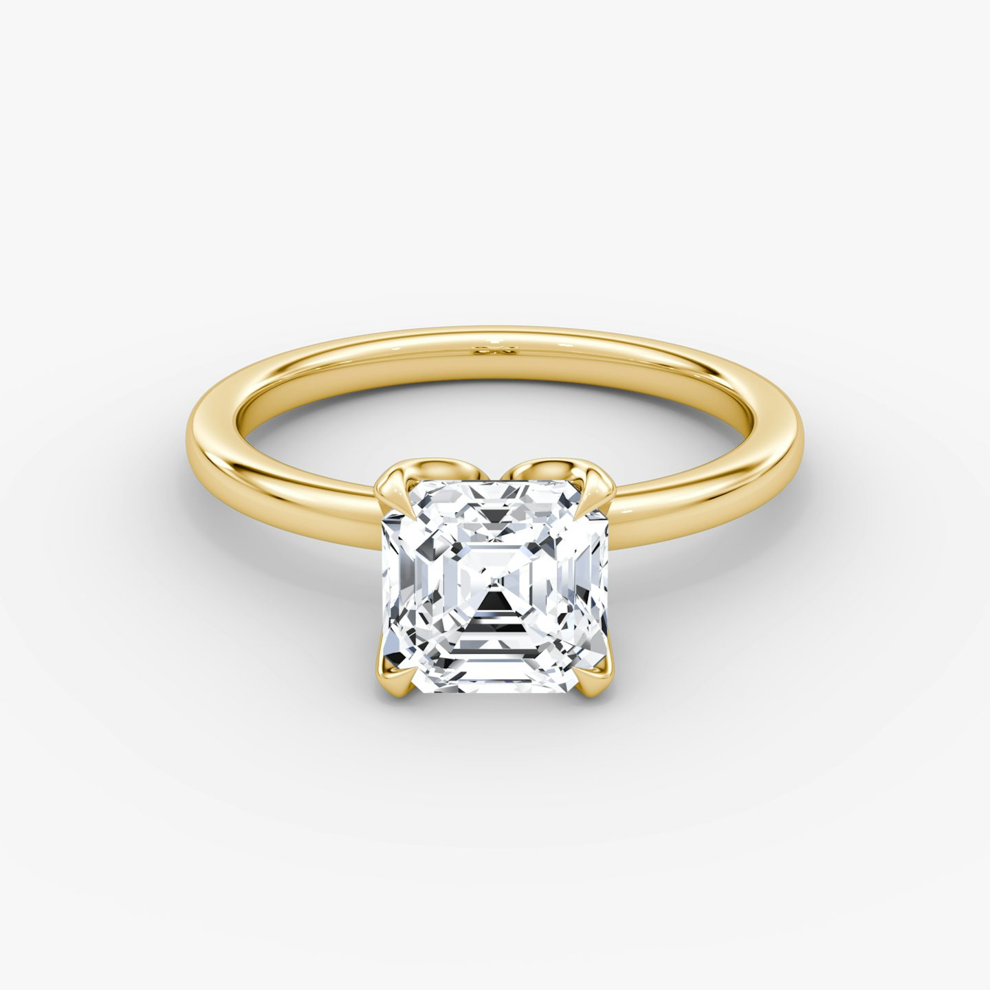 The Classic Petal | Asscher | 18k | Yellow Gold | bandAccent: Plain | diamondOrientation: vertical | caratWeight: other