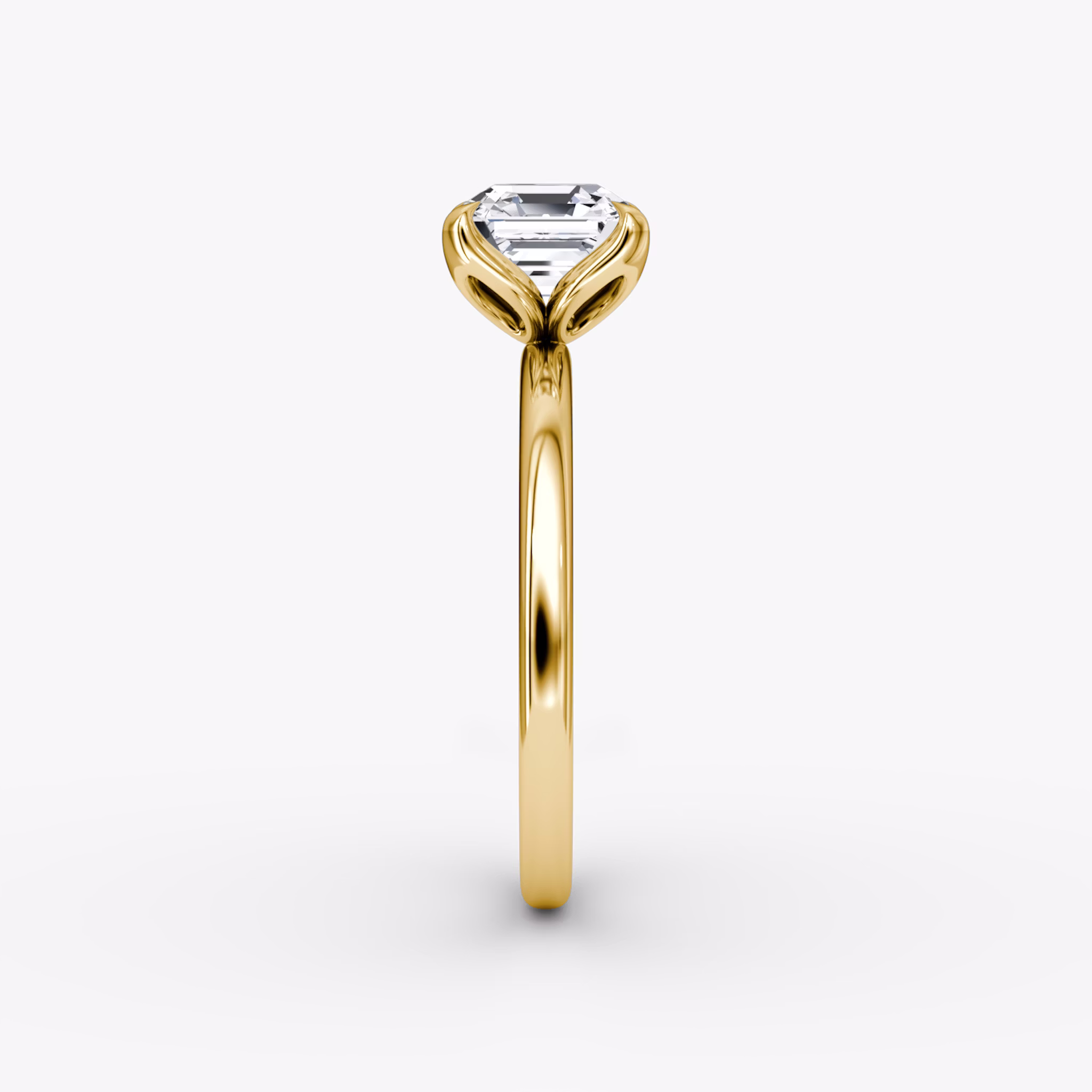 The Classic Petal | Asscher | 18k | Yellow Gold | bandAccent: Plain | diamondOrientation: vertical | caratWeight: other