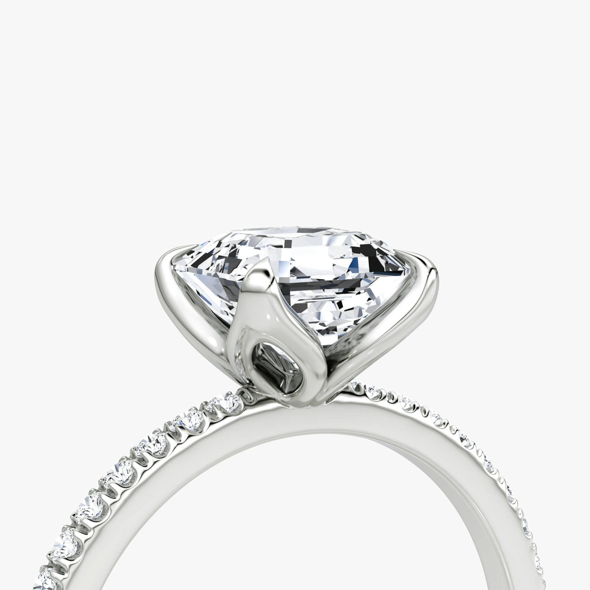 The Classic Petal | Asscher | Platinum | bandAccent: Pavé | diamondOrientation: vertical | caratWeight: other
