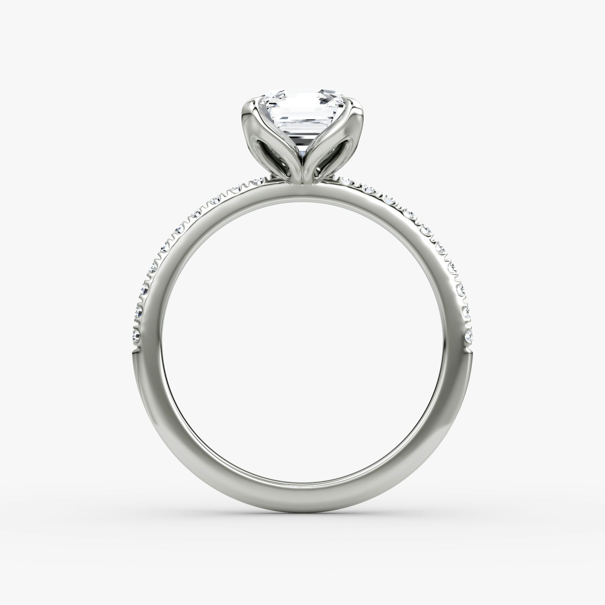 The Classic Petal | Asscher | Platinum | bandAccent: Pavé | diamondOrientation: vertical | caratWeight: other