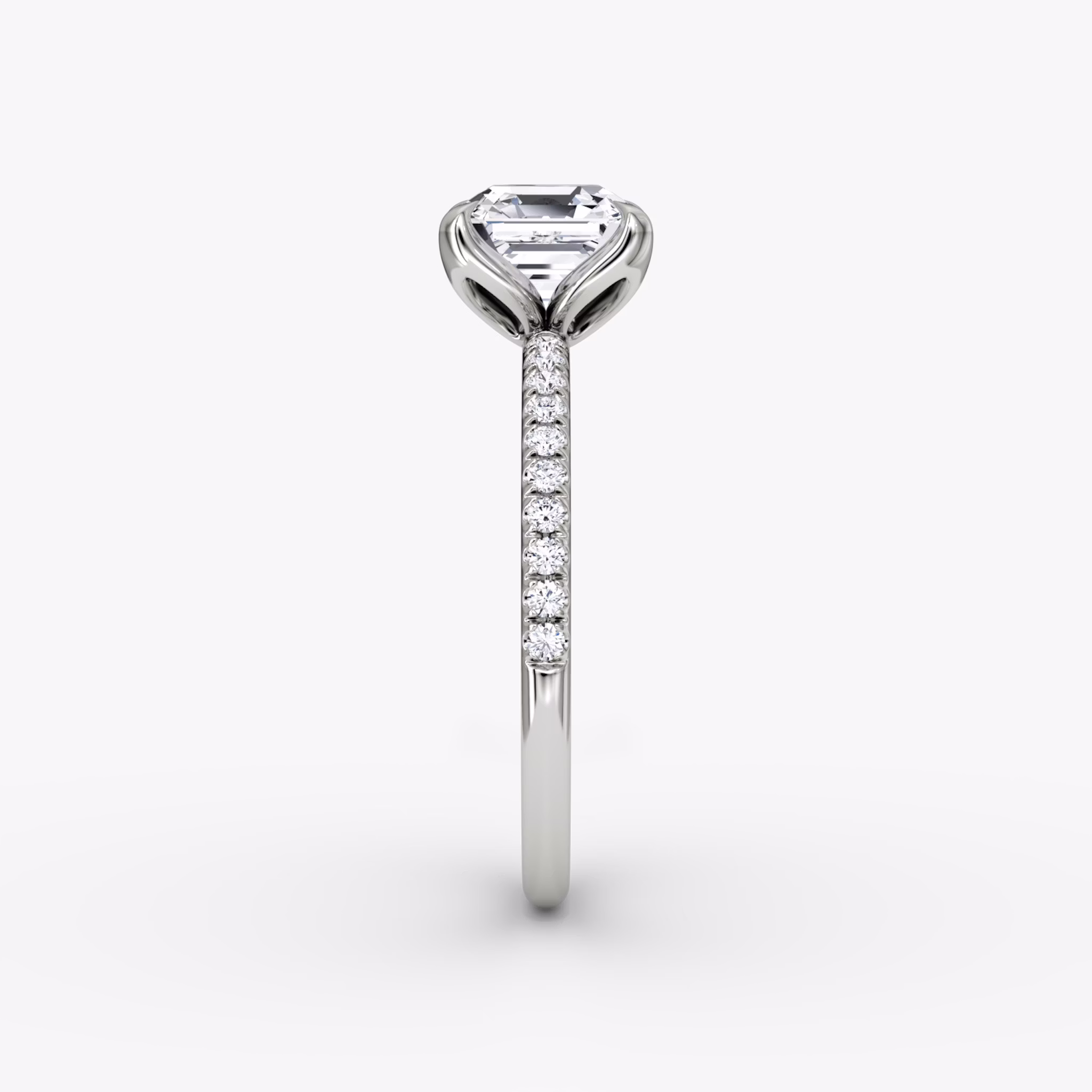 The Classic Petal | Asscher | Platinum | bandAccent: Pavé | diamondOrientation: vertical | caratWeight: other