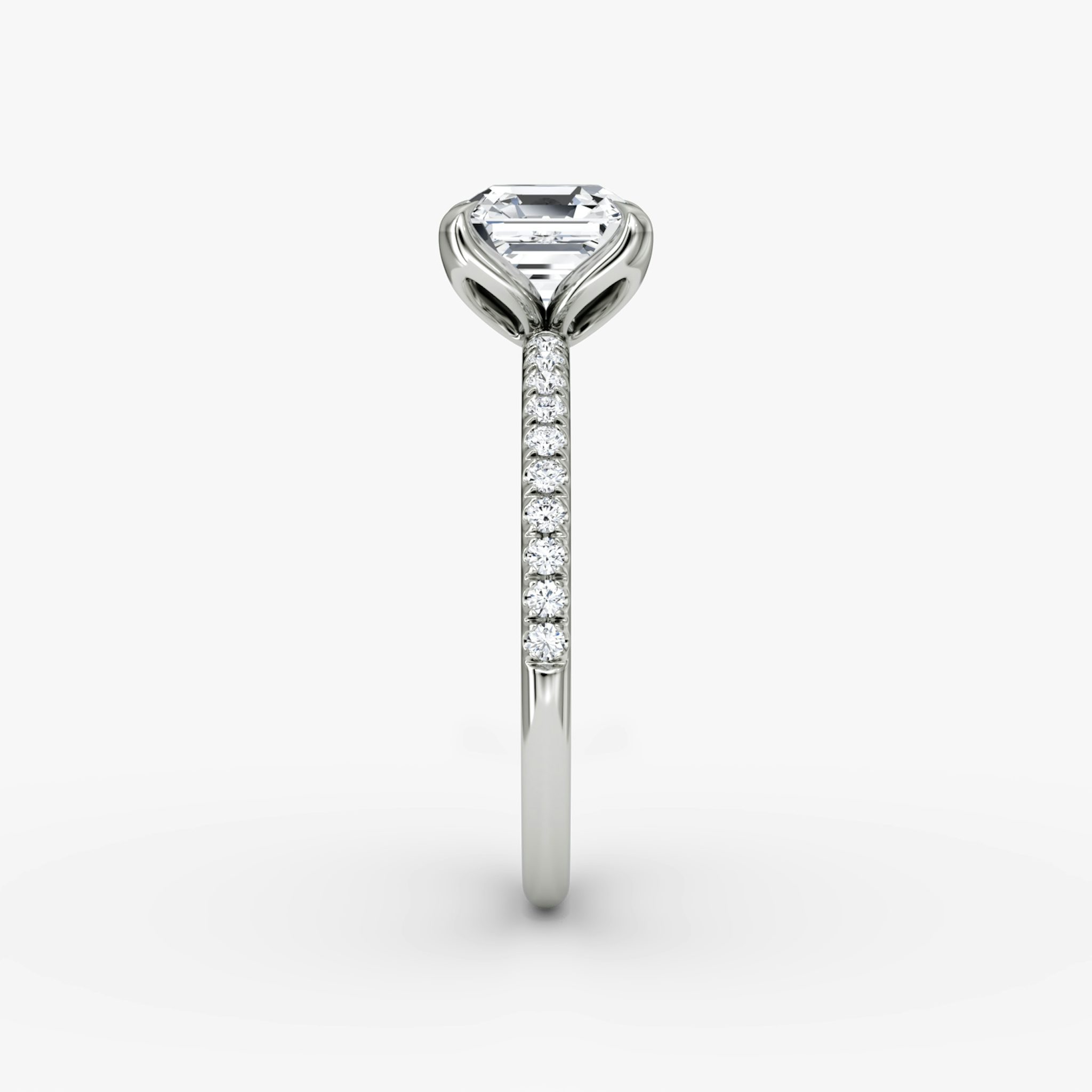 The Classic Petal | Asscher | Platinum | bandAccent: Pavé | diamondOrientation: vertical | caratWeight: other