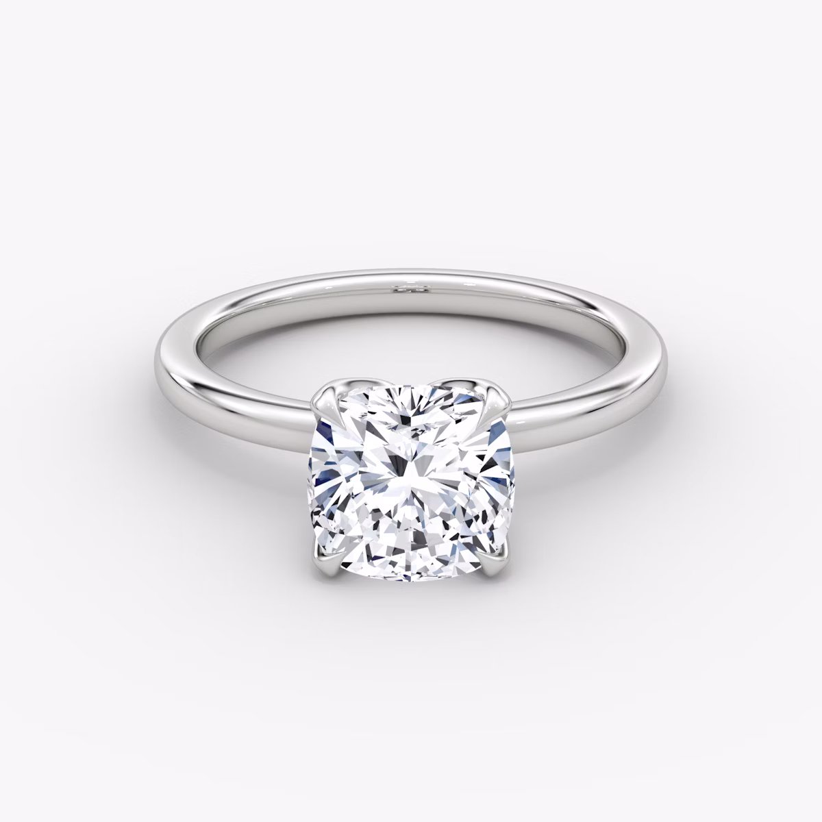 Classic Petal | Cojín | 18k | Oro blanco | bandAccent: Simple | diamondOrientation: vertical | caratWeight: other