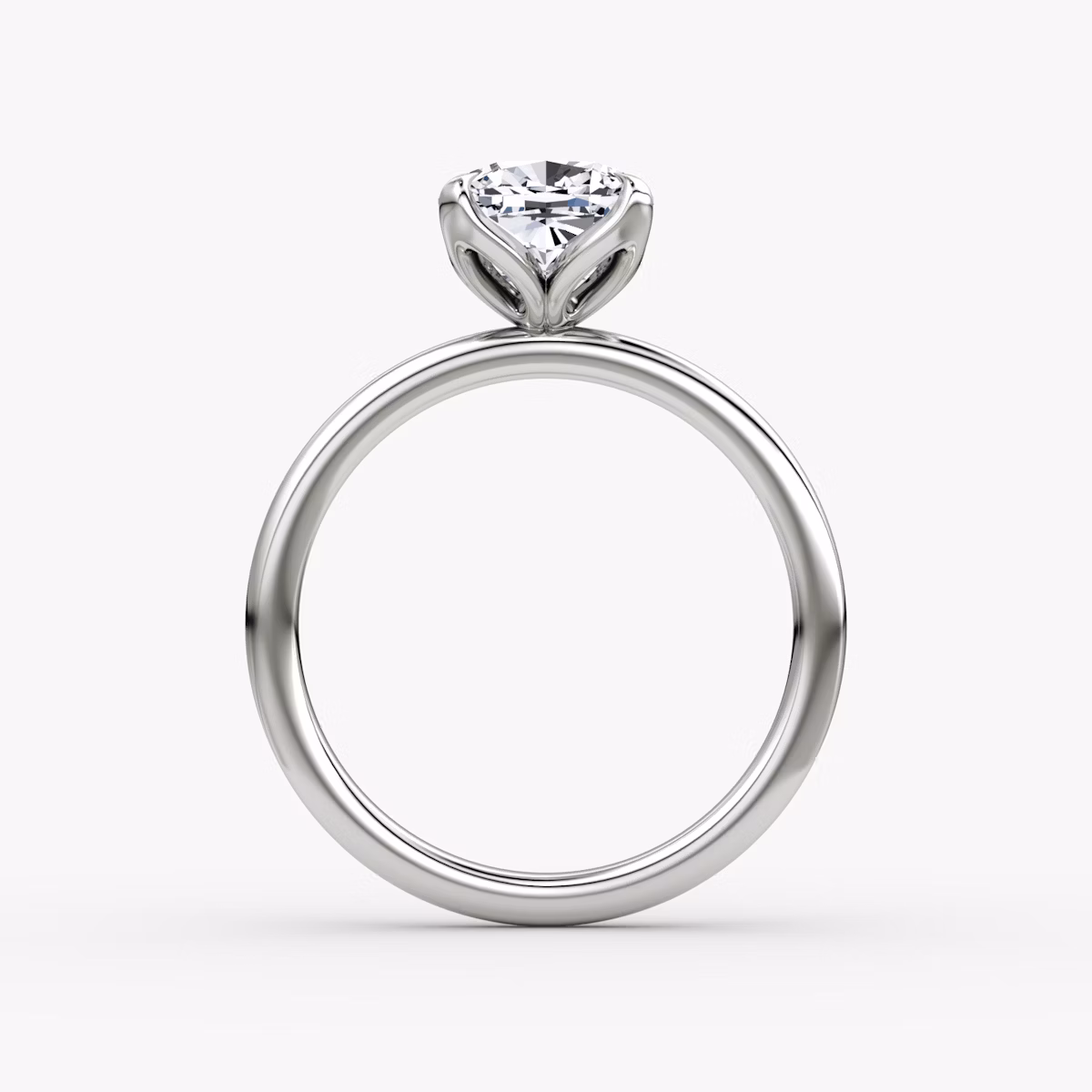 Classic Petal | Cojín | 18k | Oro blanco | bandAccent: Simple | diamondOrientation: vertical | caratWeight: other