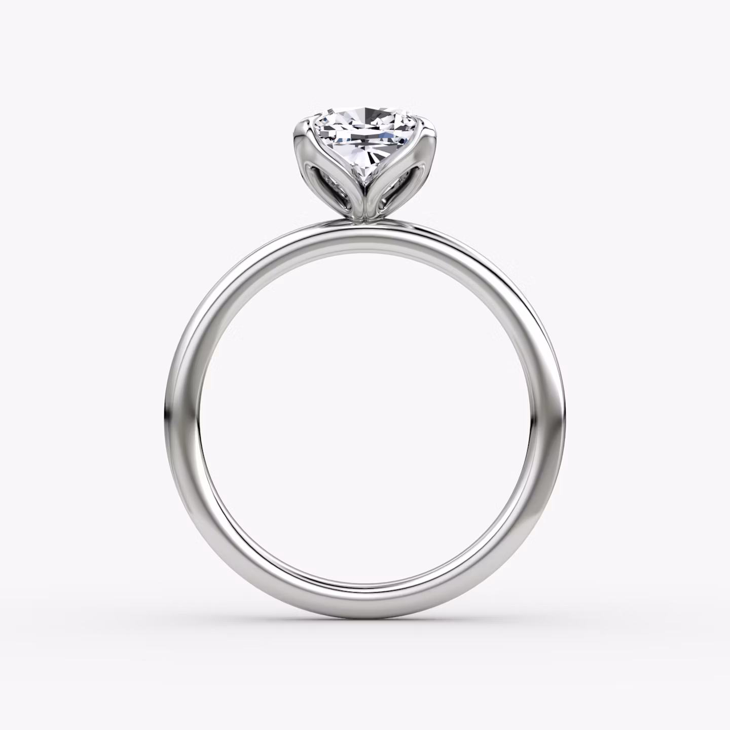The Classic Petal | Cushion | 18k | White Gold | bandAccent: Plain | diamondOrientation: vertical | caratWeight: other