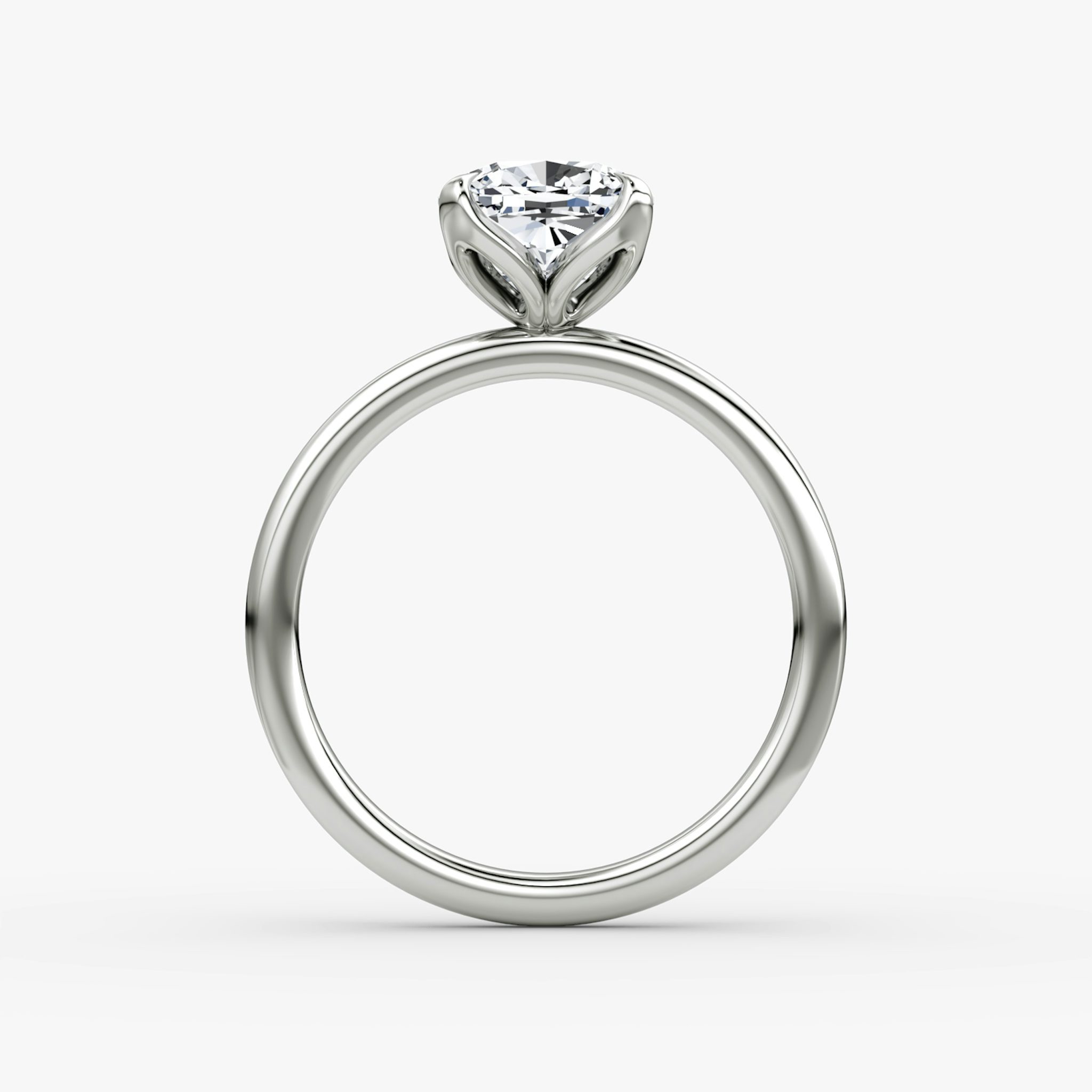 The Classic Petal | Cushion | Platinum | bandAccent: Plain | diamondOrientation: vertical | caratWeight: other