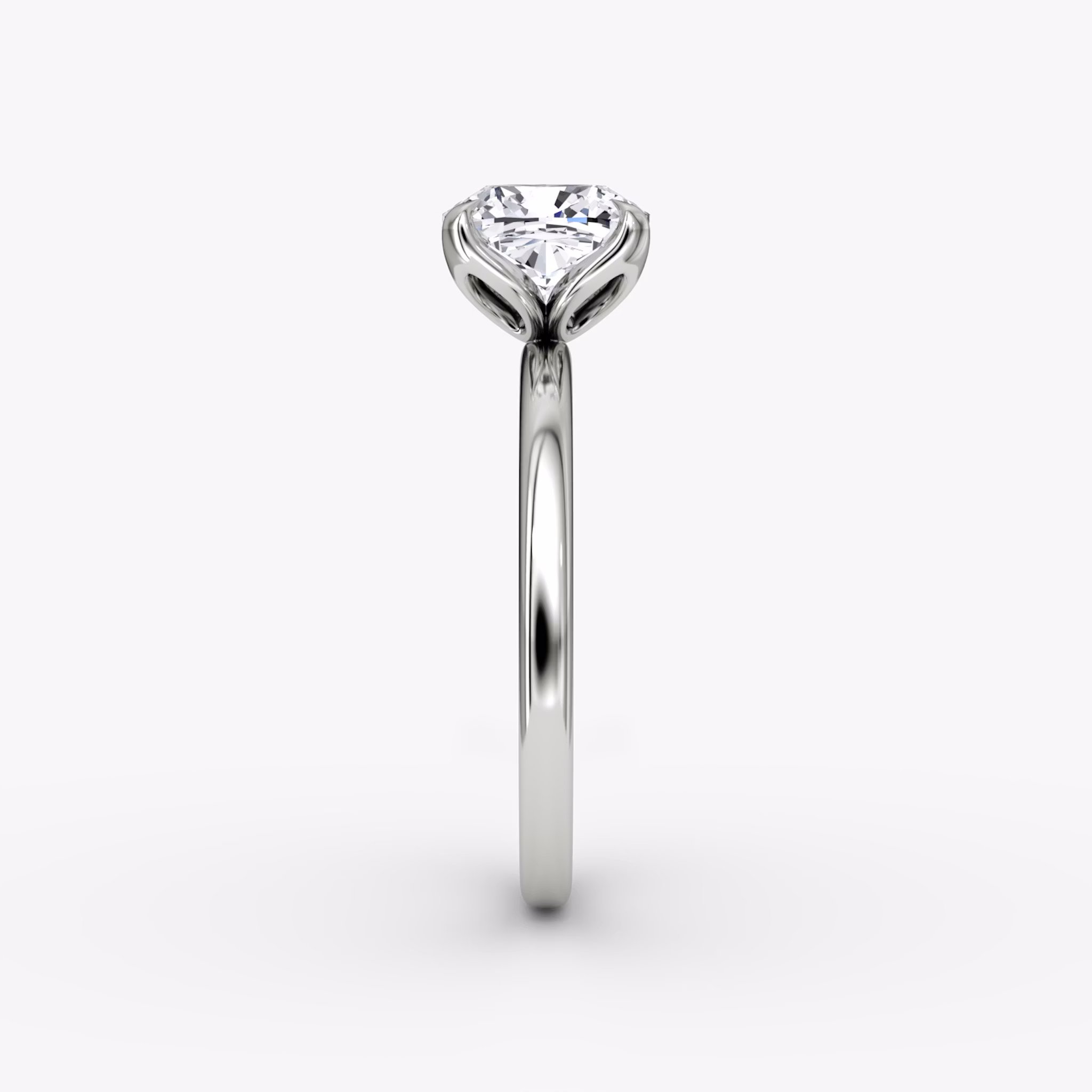 The Classic Petal | Cushion | Platinum | bandAccent: Plain | diamondOrientation: vertical | caratWeight: other