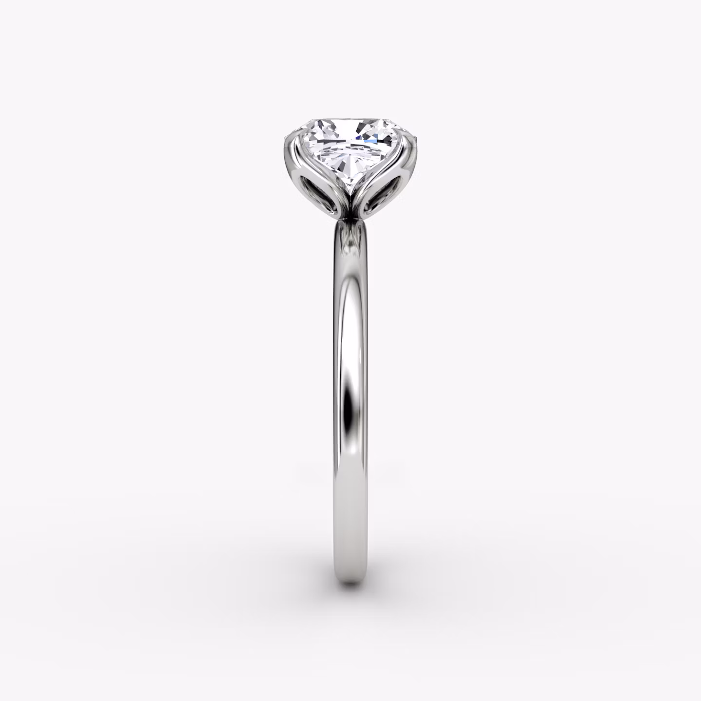 The Classic Petal | Cushion | 18k | White Gold | bandAccent: Plain | diamondOrientation: vertical | caratWeight: other