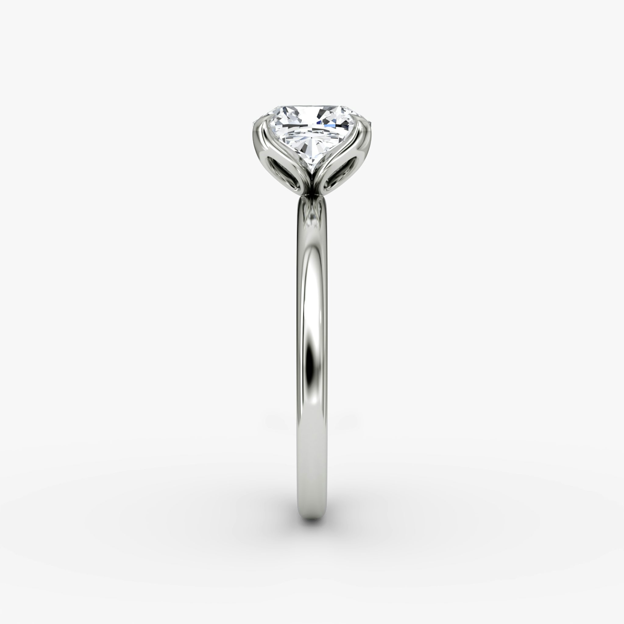 The Classic Petal | Cushion | Platinum | bandAccent: Plain | diamondOrientation: vertical | caratWeight: other