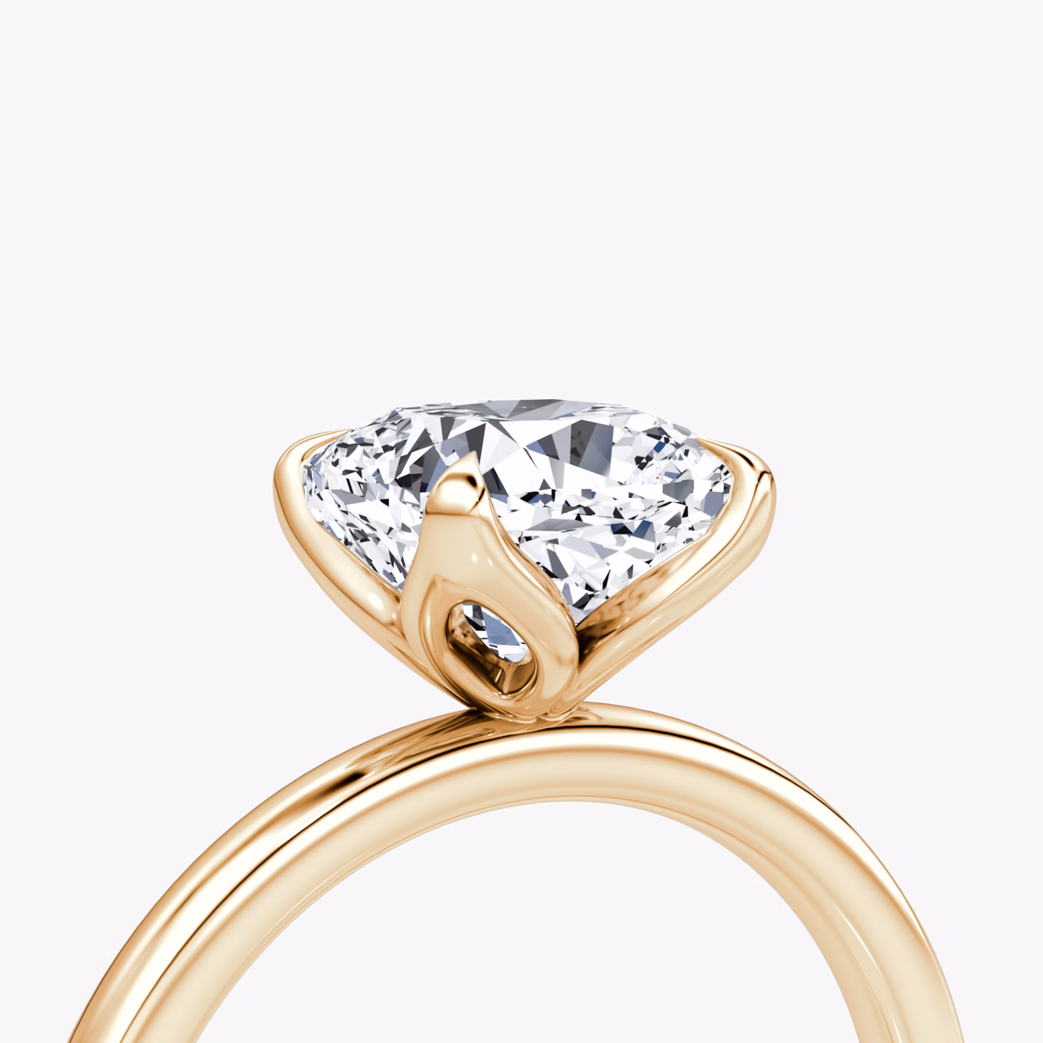 The Classic Petal | Cushion | 14k | Rose Gold | bandAccent: Plain | diamondOrientation: vertical | caratWeight: other