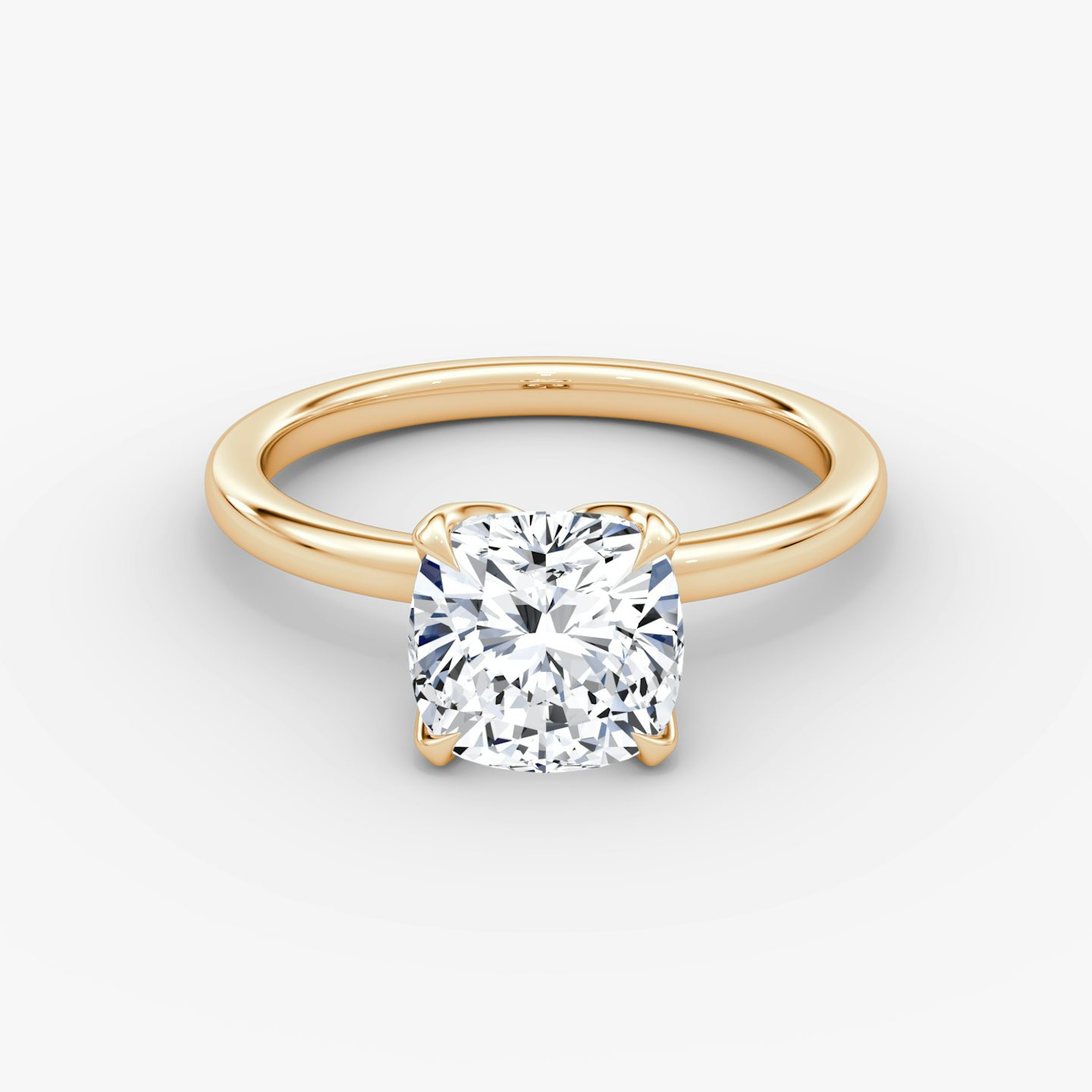 The Classic Petal | Cushion | 14k | Rose Gold | bandAccent: Plain | diamondOrientation: vertical | caratWeight: other