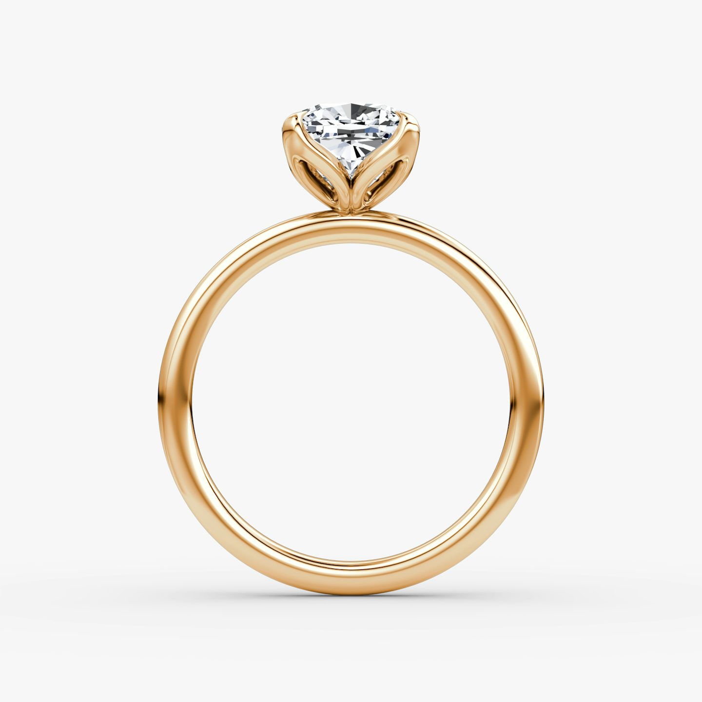 The Classic Petal | Cushion | 14k | Rose Gold | bandAccent: Plain | diamondOrientation: vertical | caratWeight: other